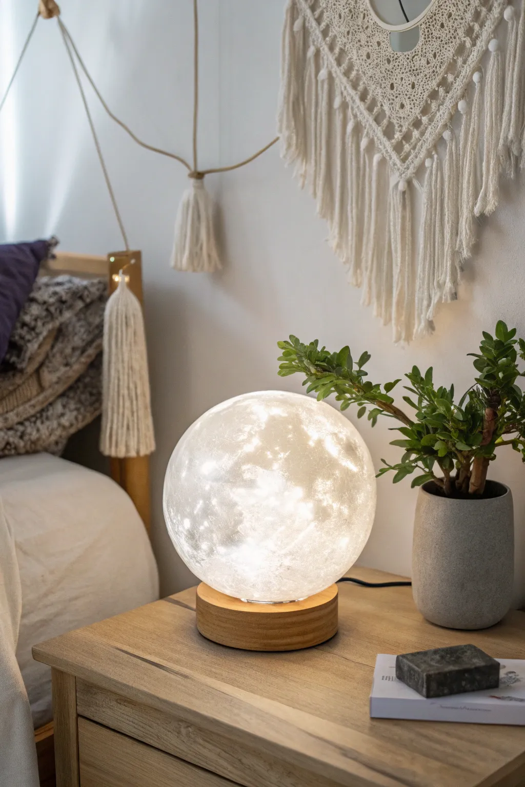 Illuminate your space with the enchanting glow of a moon lithophane lamp, where minimalist design meets celestial beauty.