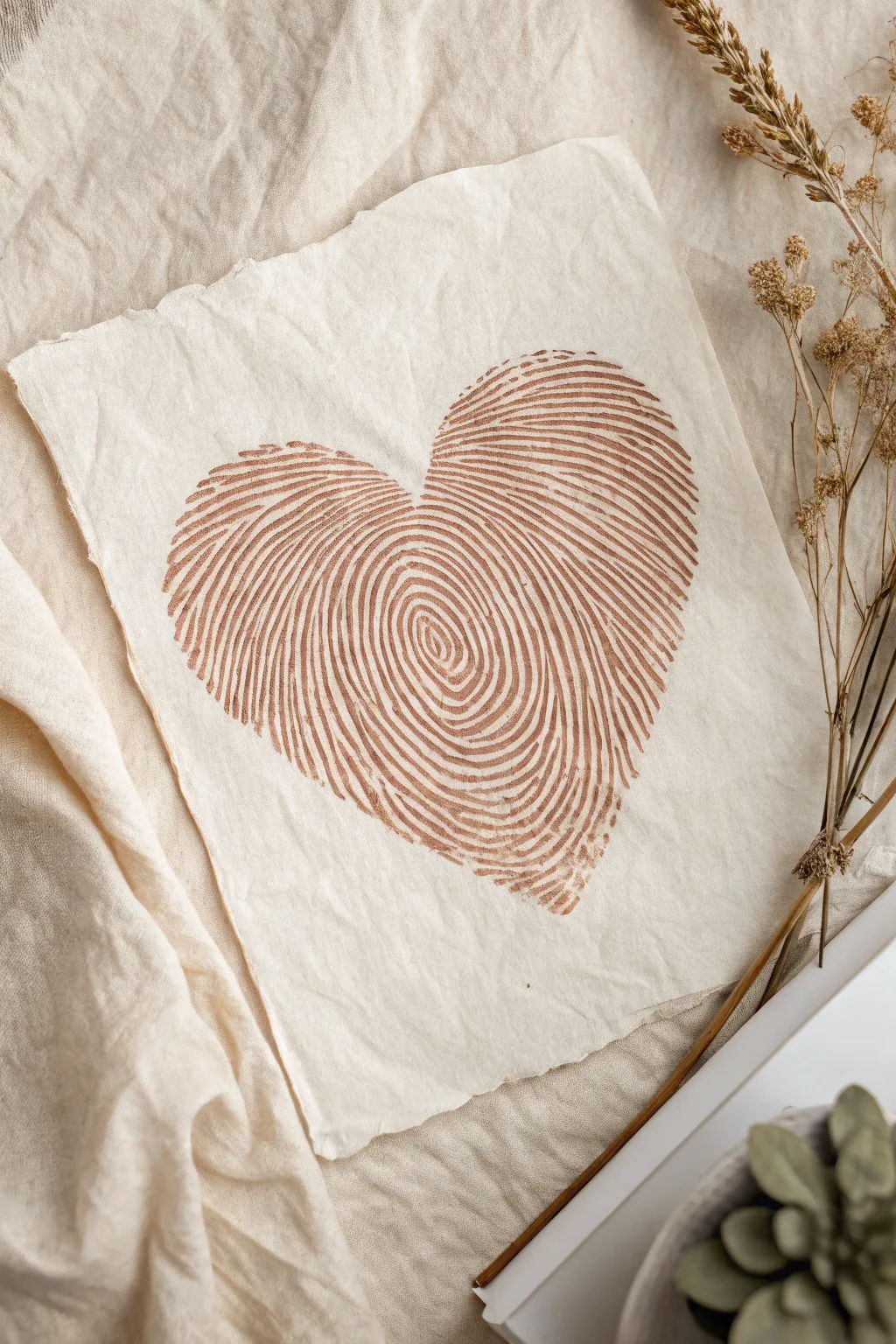 Capture the unique beauty of love with a fingerprint heart – a perfect blend of simplicity and personal charm.