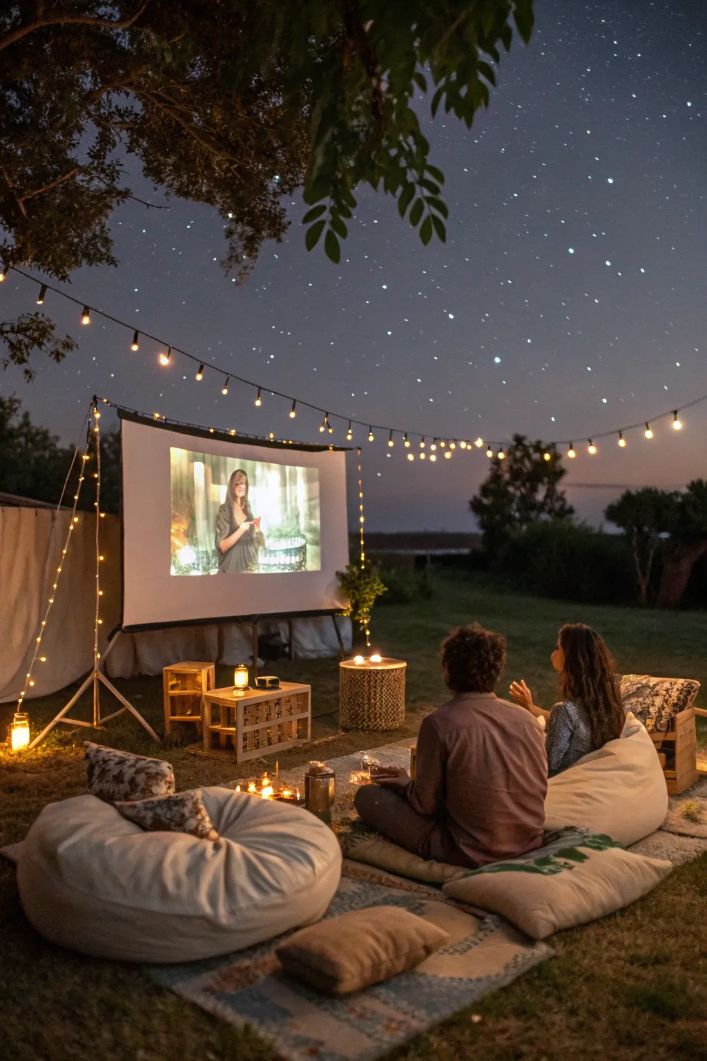 A movie night under the stars for a magical 50th birthday.