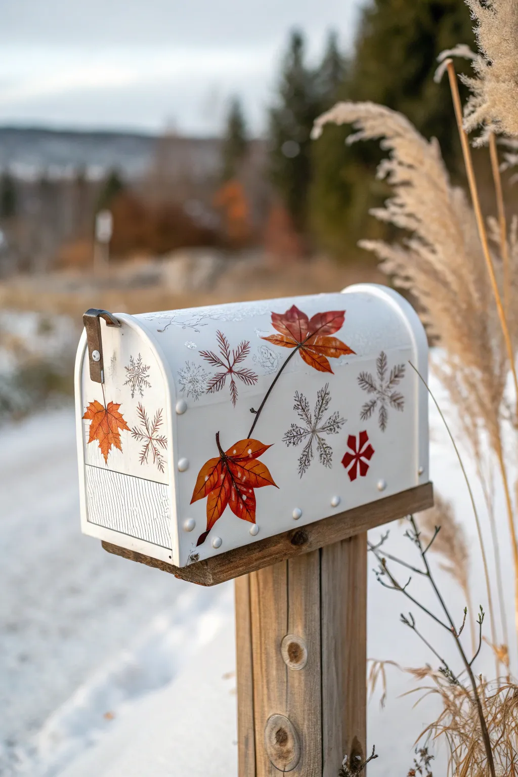 Transform your mailbox into a seasonal masterpiece with a touch of Scandinavian simplicity and Boho charm.