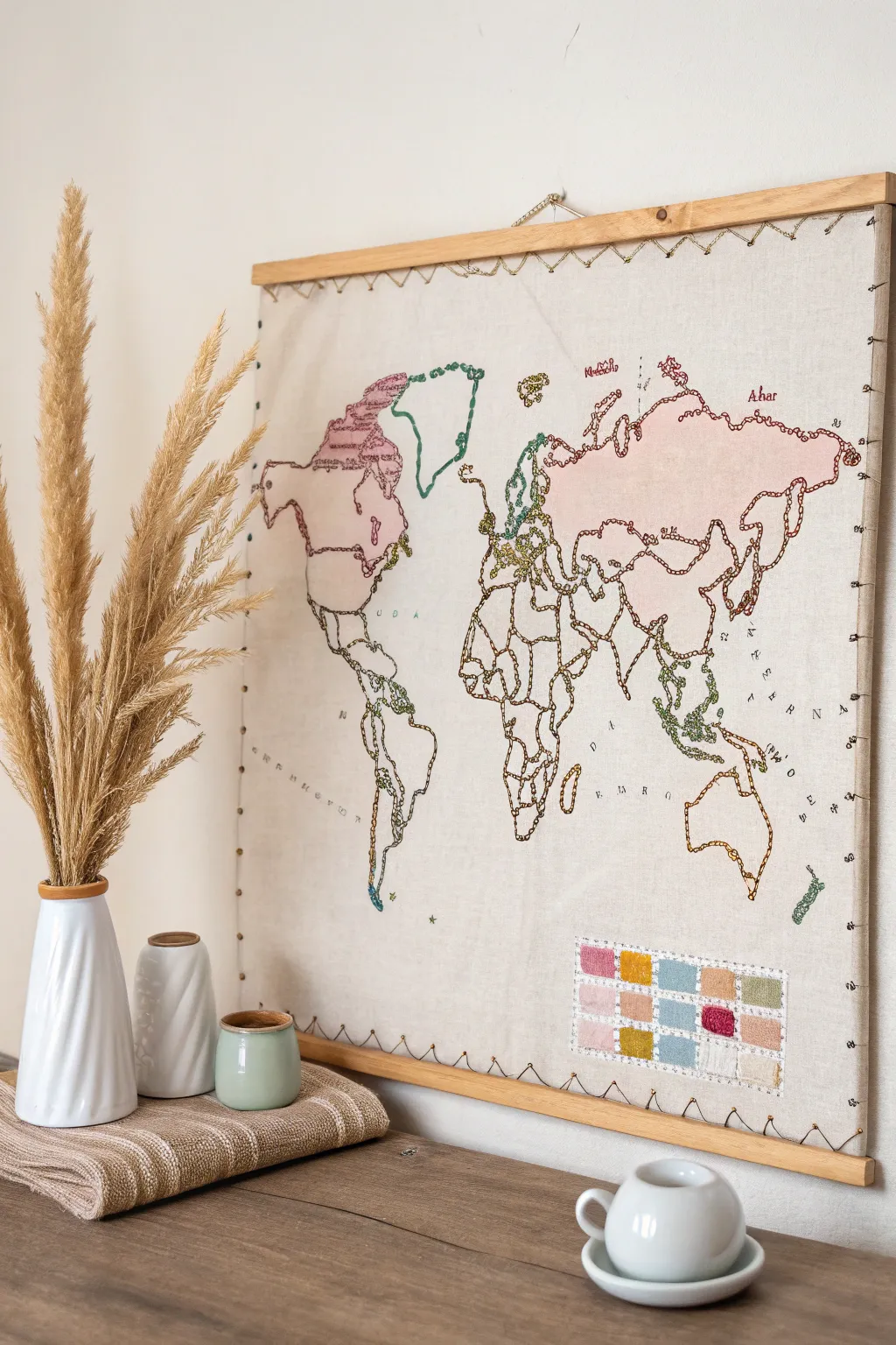 Transform your space with DIY Map Art: A blend of minimalism and boho charm perfect for a personal touch.