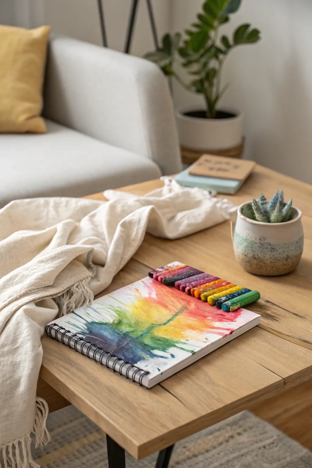 Unleash creativity with vibrant melted crayon art – a simple and joyful project for little hands.