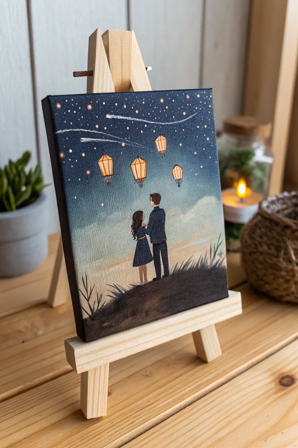 A charming symbol of shared dreams: the magic of lanterns lighting the night.