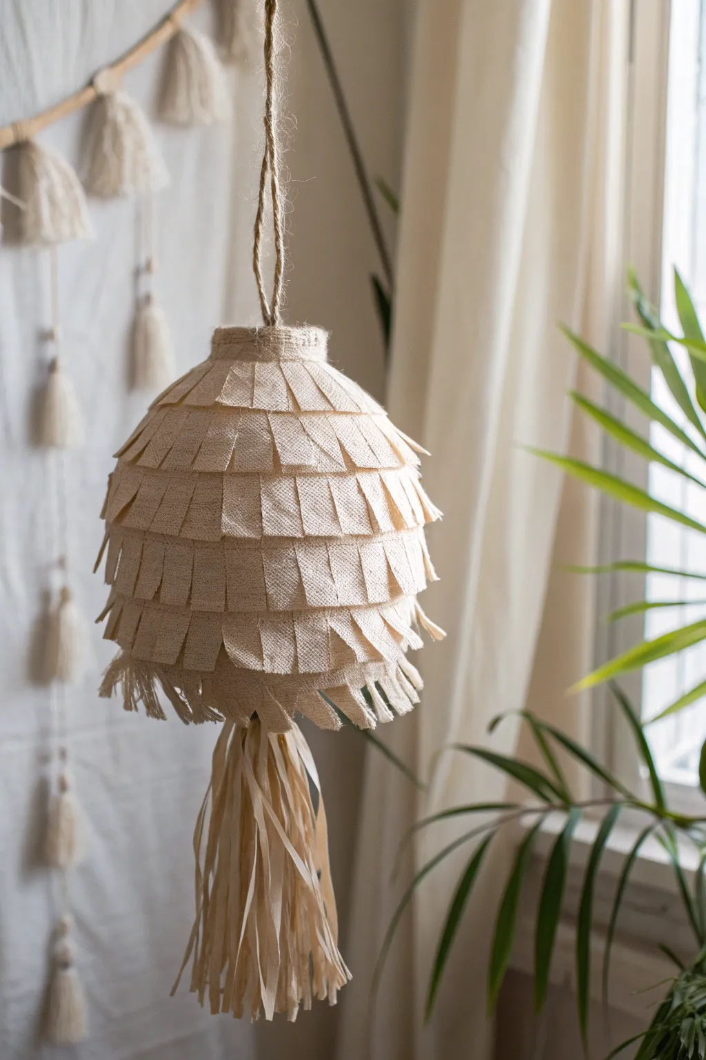 Crafted with care: Discover eco-friendly elegance with our recycled mini pinatas, where simplicity meets natural beauty.