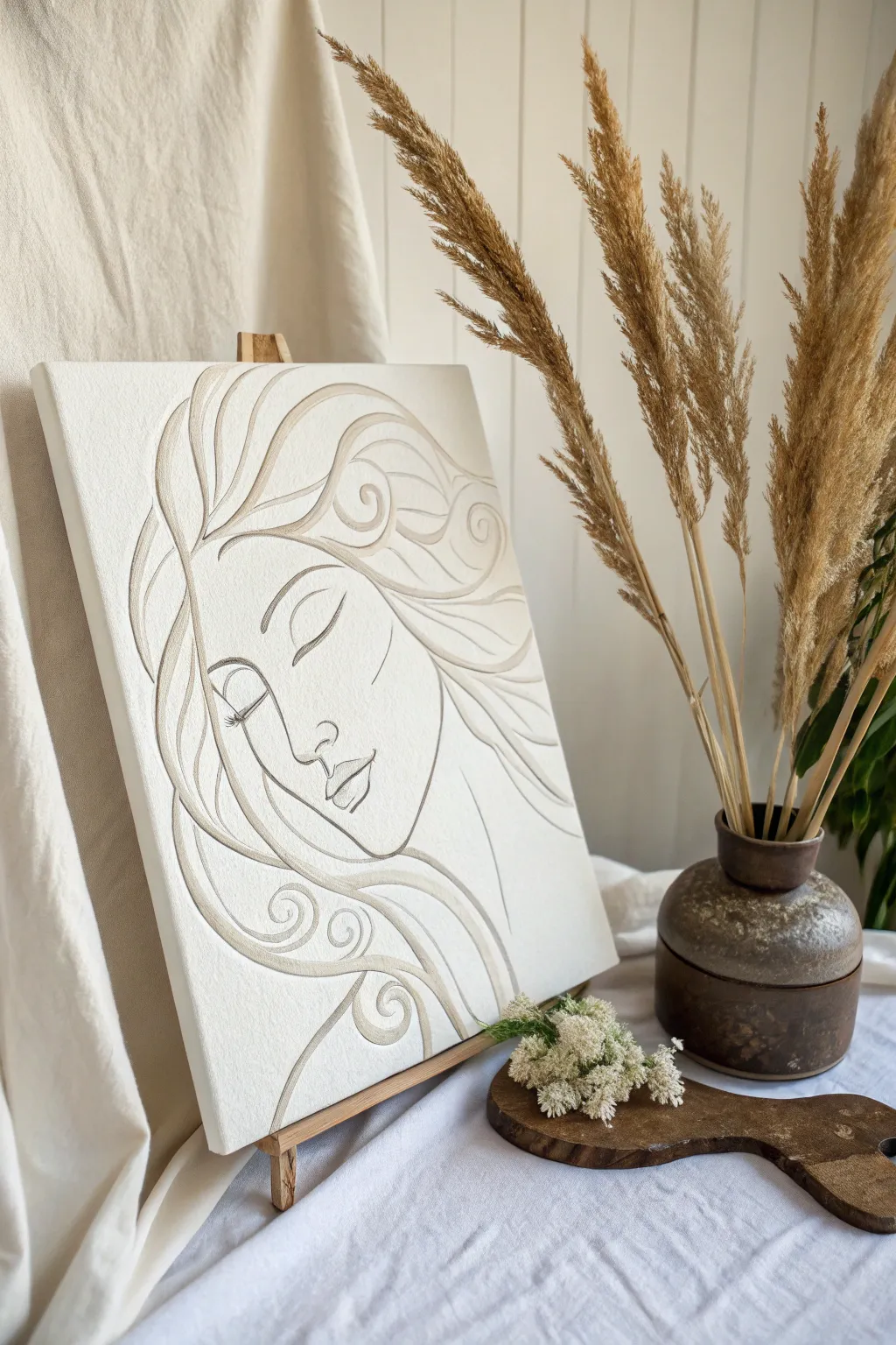 Embrace simplicity with minimalist portraits that speak volumes through gentle lines and curves.