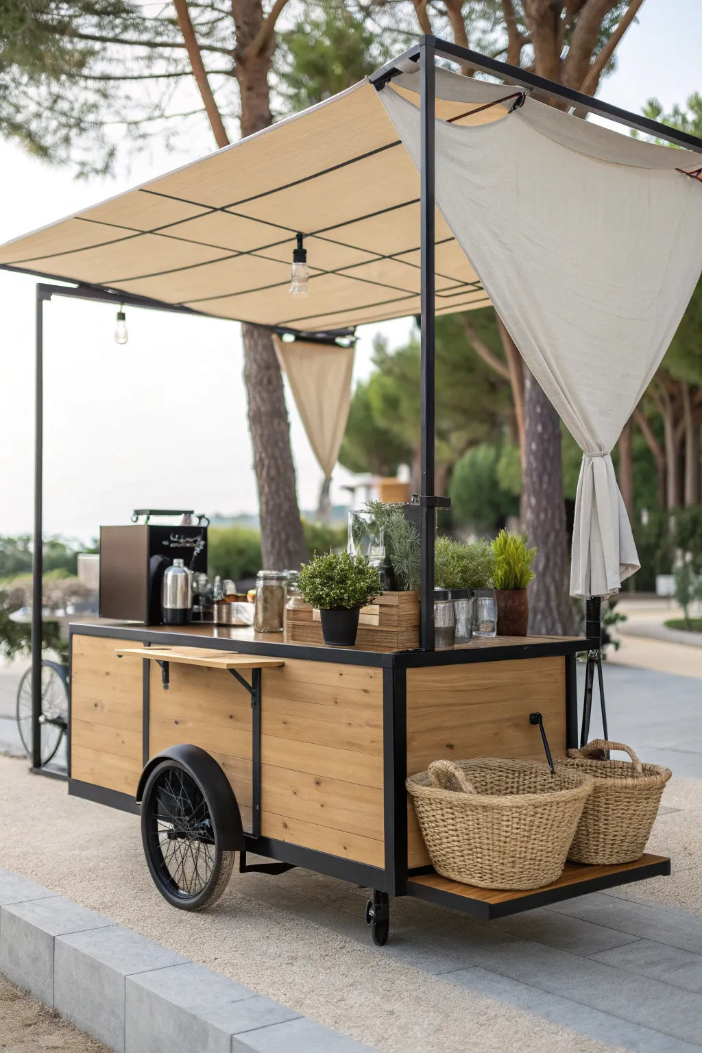 Elevate your coffee experience with a chic, weather-proof setup that blends Scandinavian simplicity with boho charm.