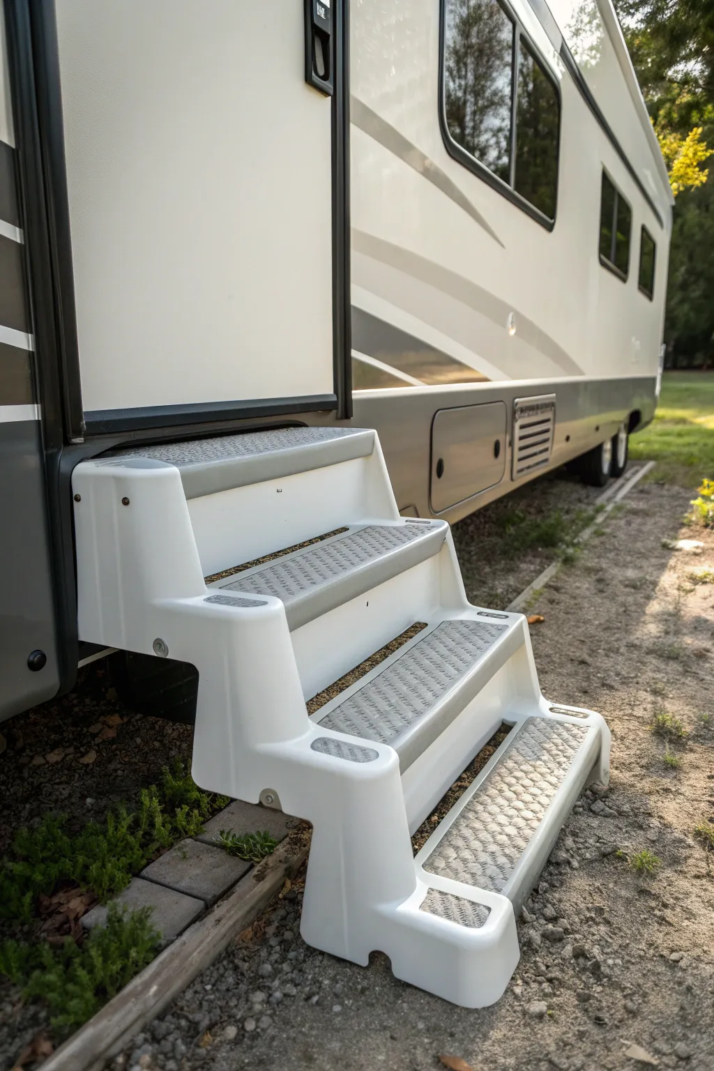 Elevate your mobile lifestyle with stylish and sturdy plastic steps.