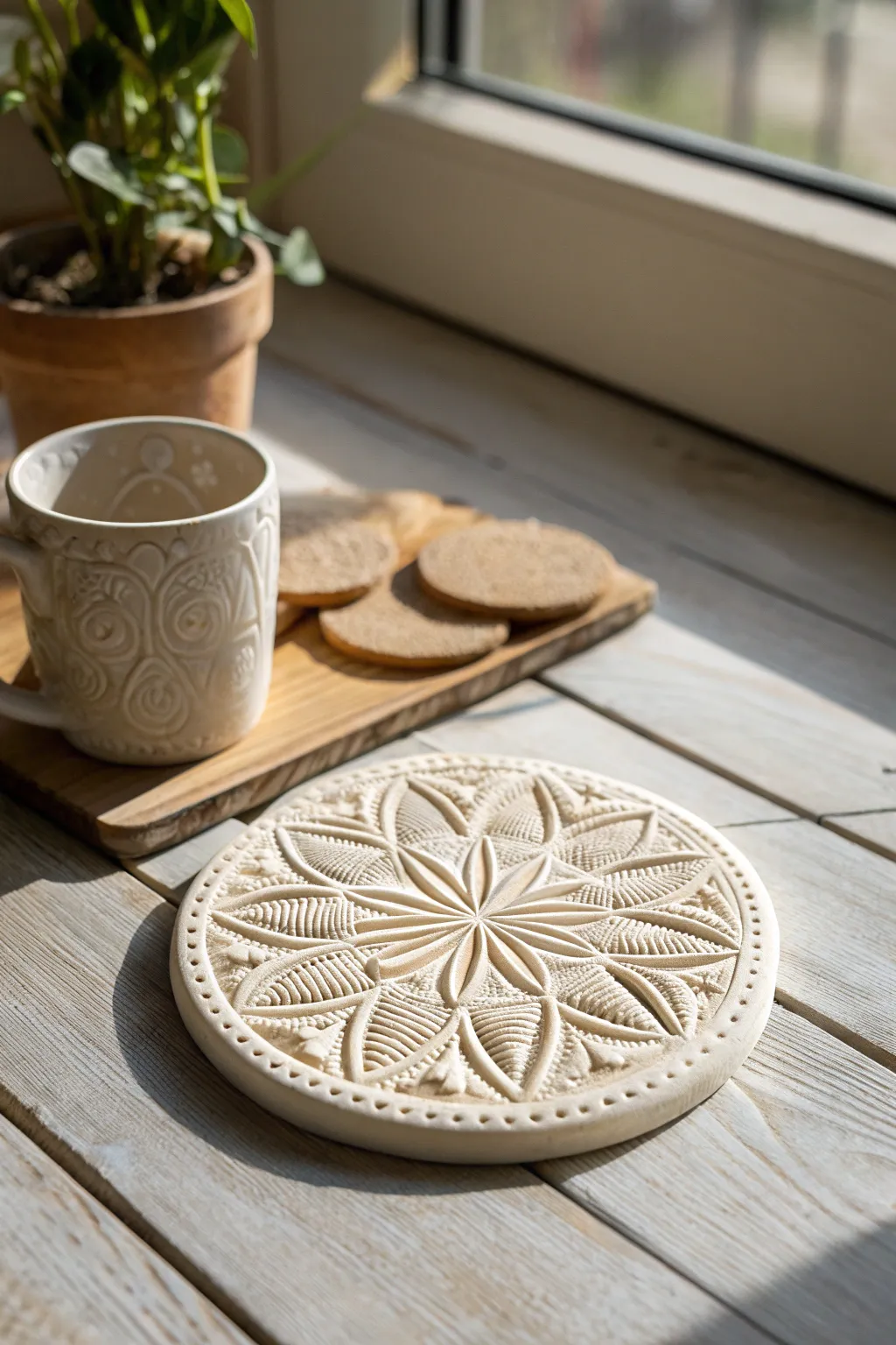 Elevate your coffee table with artisanal coasters that blend simplicity and artistry.