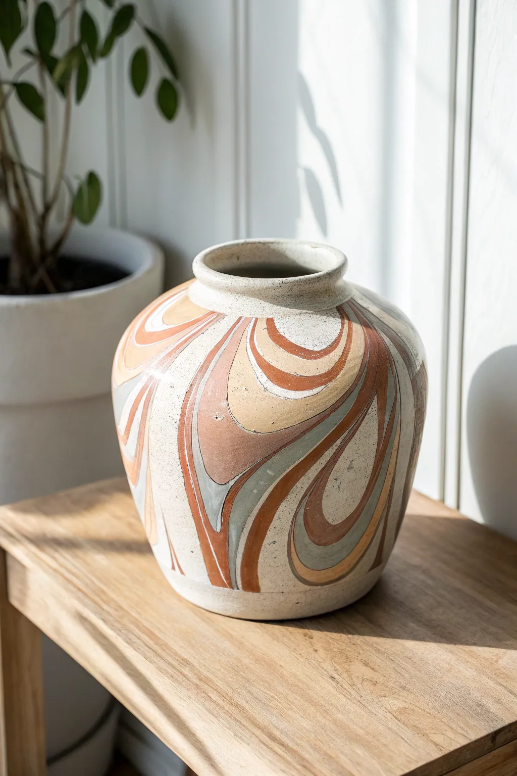Elevate your space with the minimalist elegance of abstract art in ceramics. #ScandinavianStyle #BohoChic