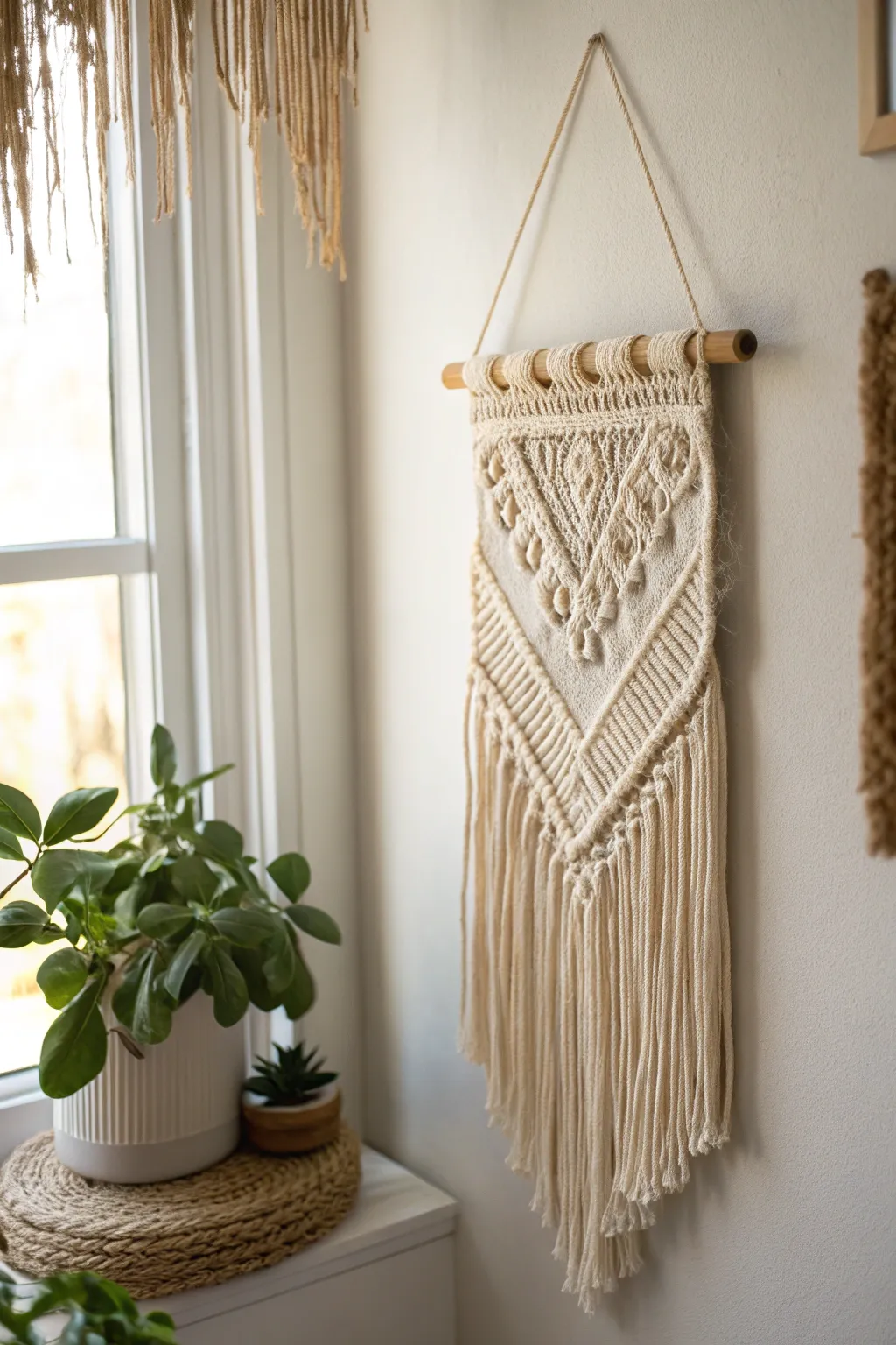 Elevate your space with this charming woven art piece, perfect for a thoughtful Mother's Day gift.