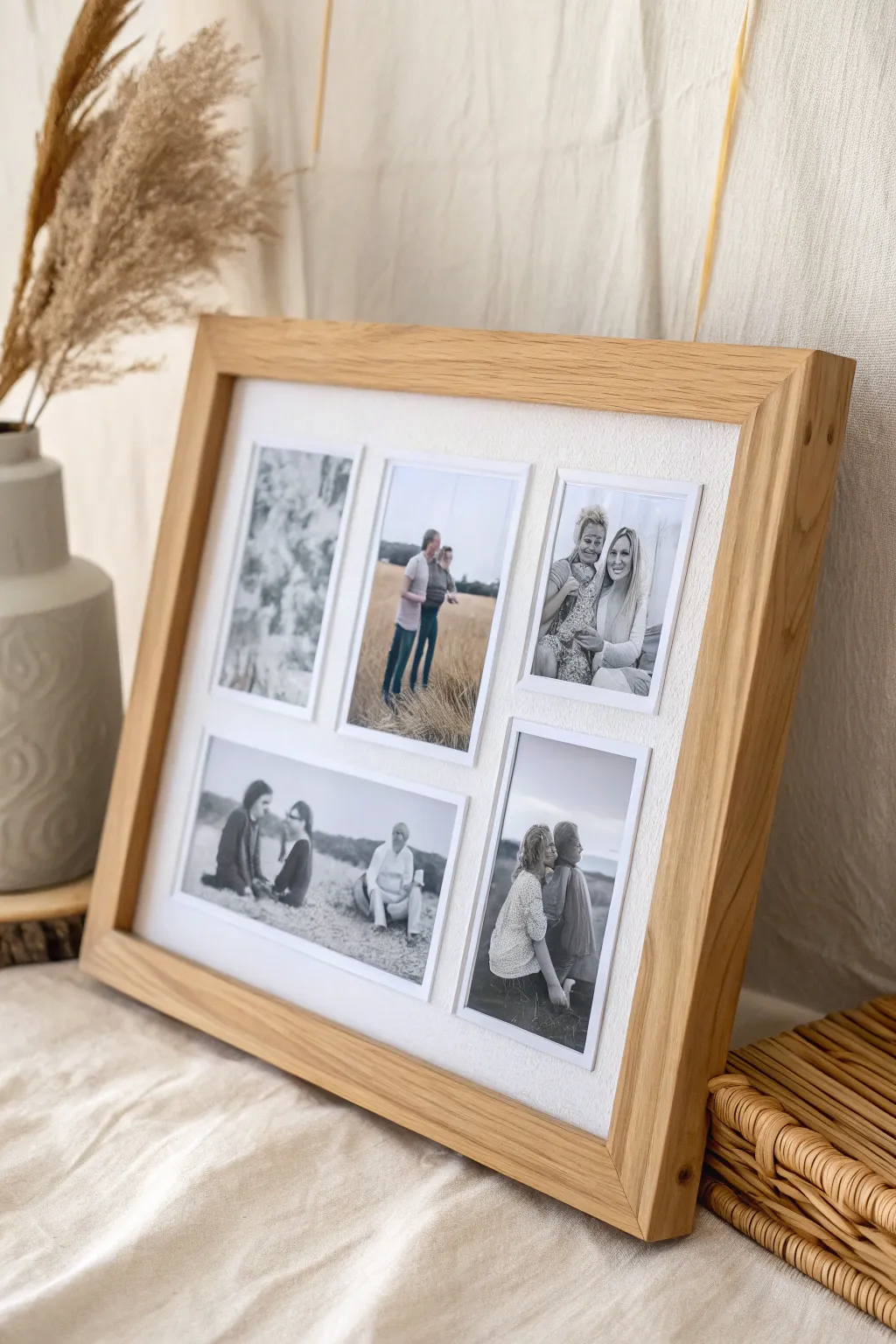 Capture precious memories with a minimalist framed family collage, the perfect heartfelt Mother's Day gift.