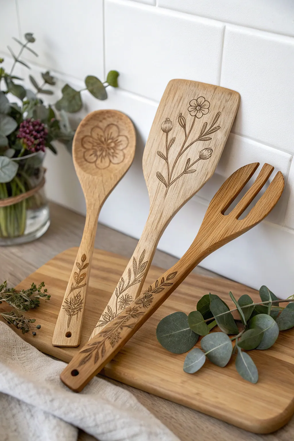 Crafted with love: Engraved kitchen utensils that add a personal touch to any culinary collection.