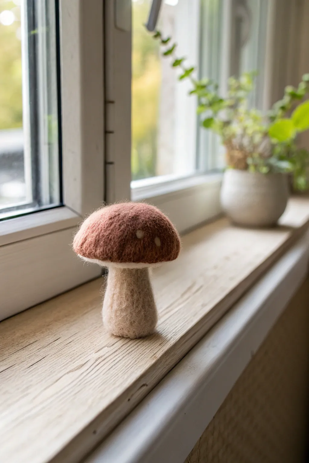 Bring a touch of nature indoors with charming felted mushrooms.