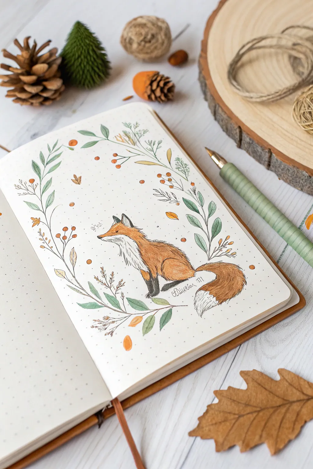 Embrace the charm of woodland creatures in your November journal! 🍂🦊 #BulletJournalIdeas #ScandinavianDesign