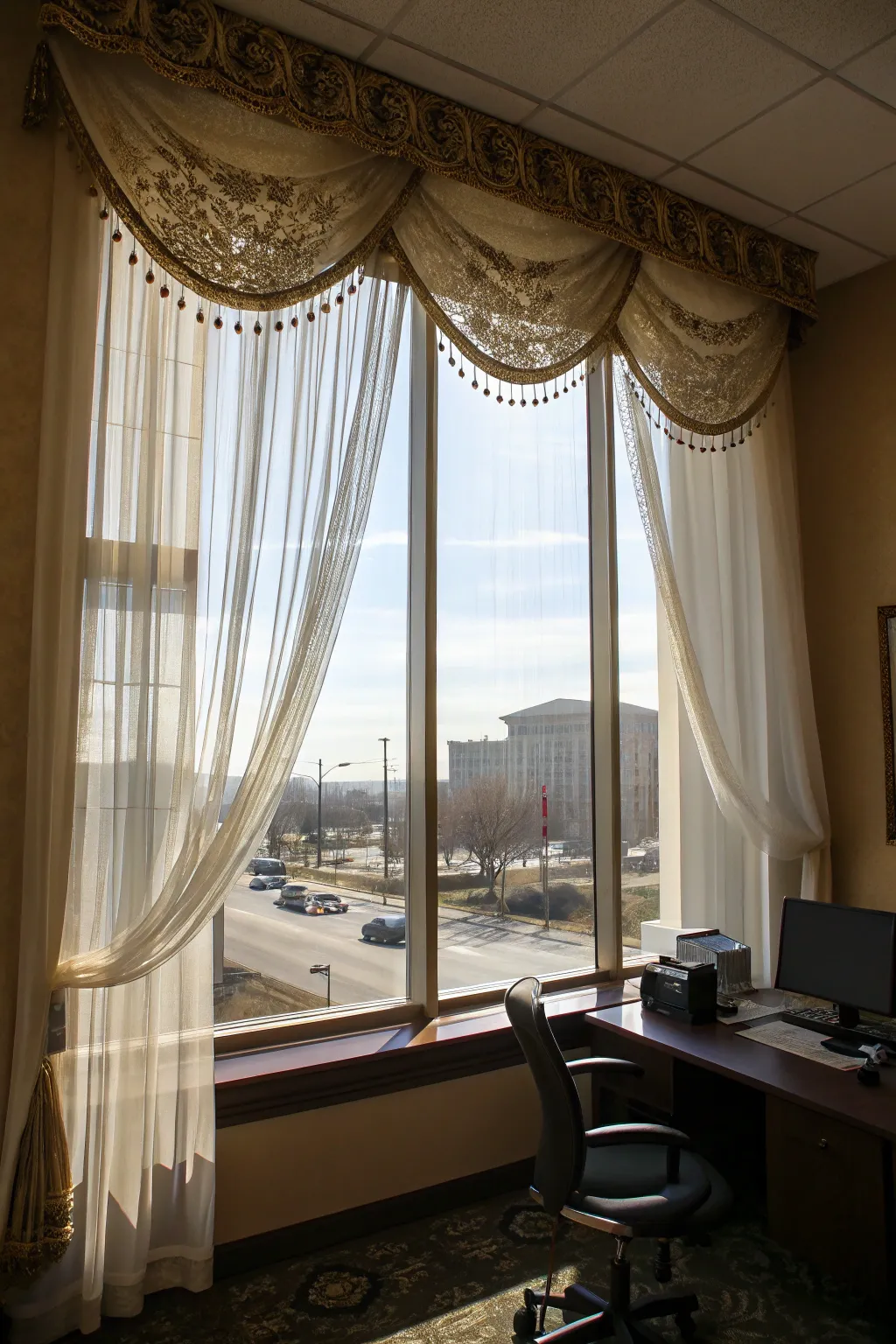 Valances add elegance and conceal window hardware.