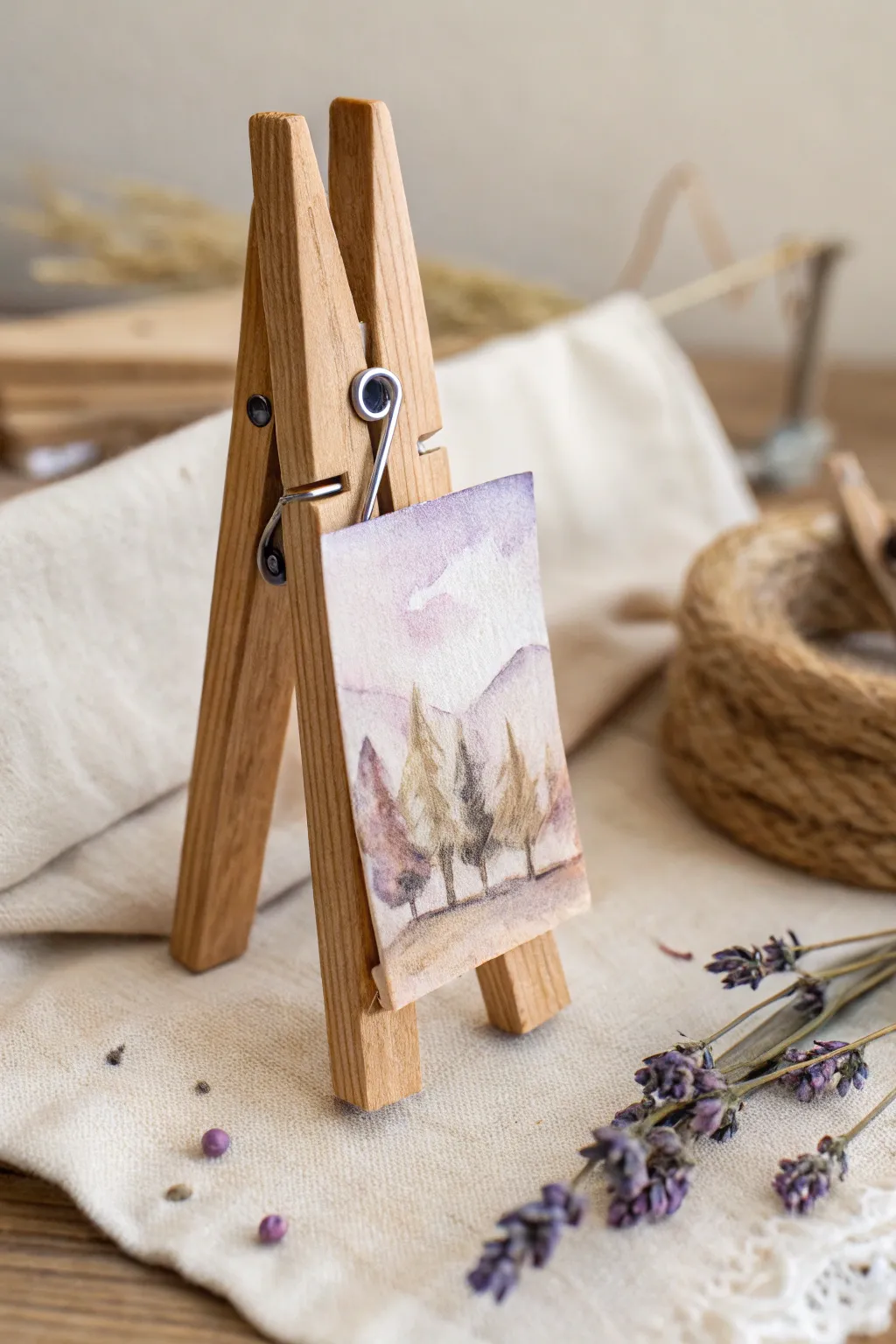Transform nostalgia into art with these charming clothespin easels—perfect for adding a personal touch to any space.