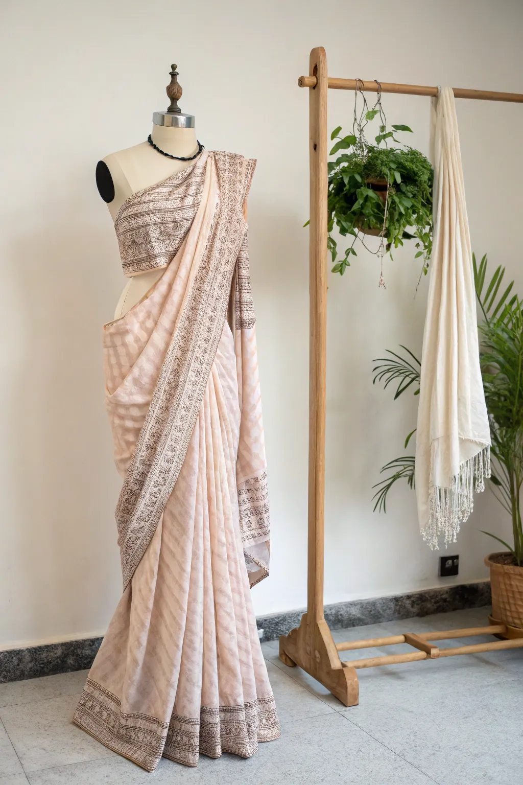 Embrace elegance with an asymmetrical twist—discover the art of saree styling with a minimalist flair.
