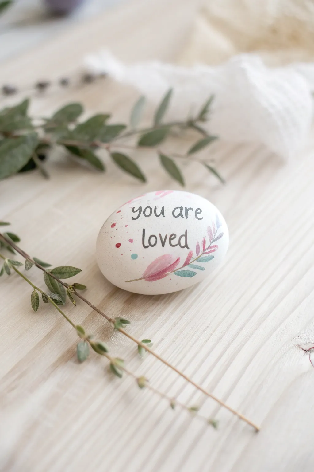 Spread joy with beautifully crafted kindness rocks, a touch of positivity in a minimalist design.