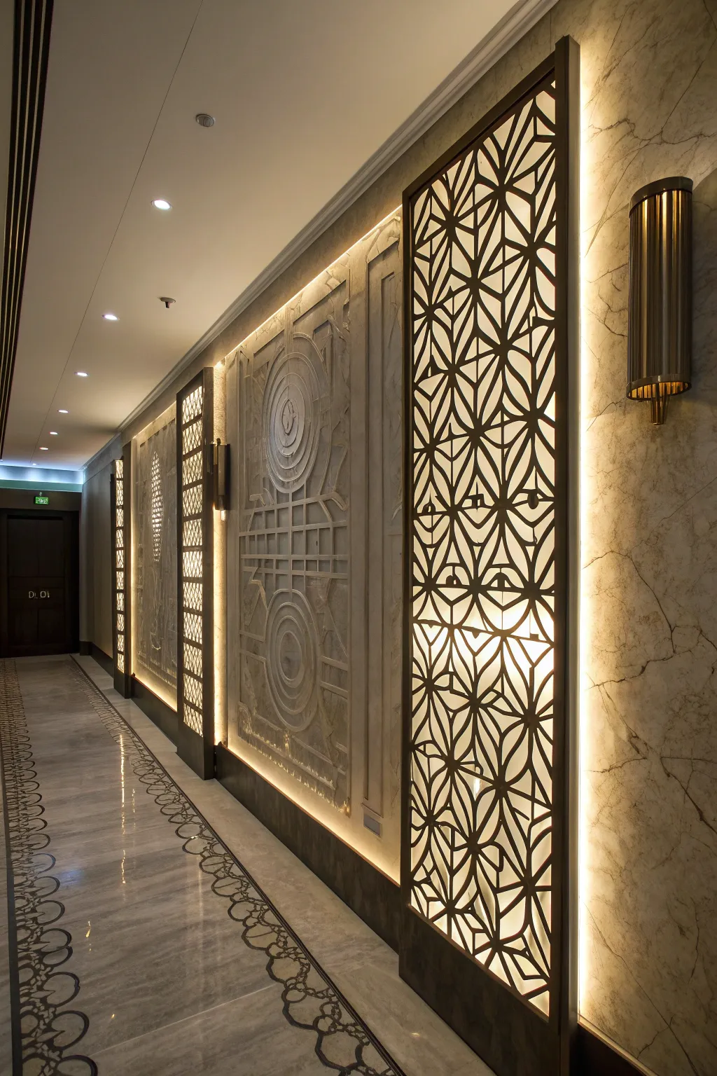 Transform your space into a modern art gallery with stunning decorative wall panels featuring integrated lighting.