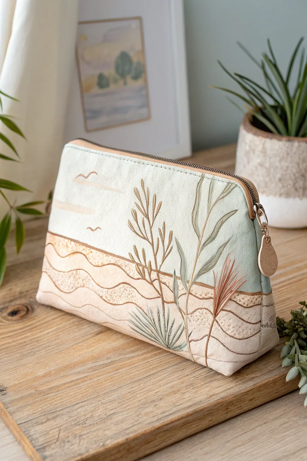 Embrace nature's artistry with a purse that whispers tranquility and elegance.