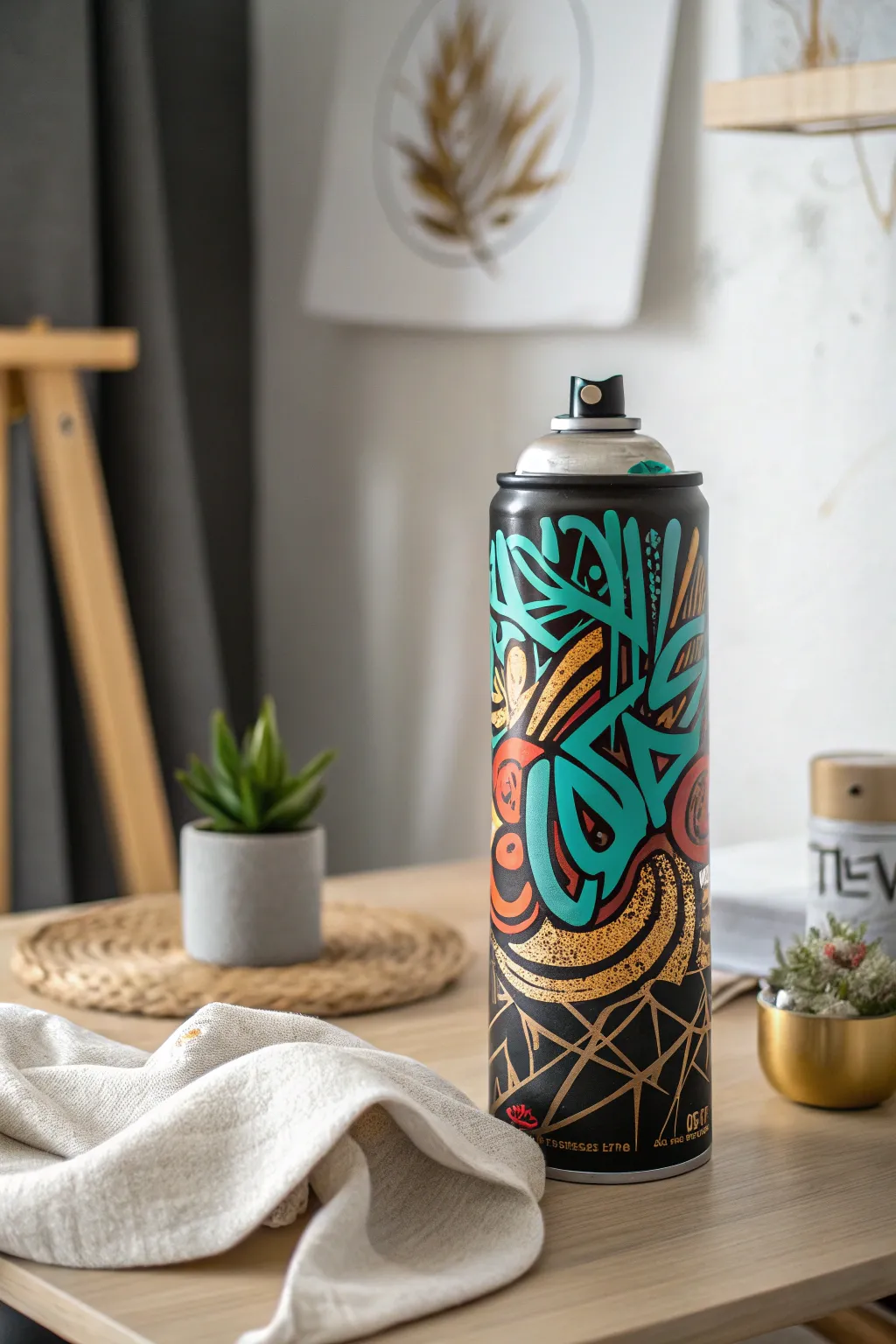 Add a bold urban touch to your decor with this graffiti-inspired masterpiece.
