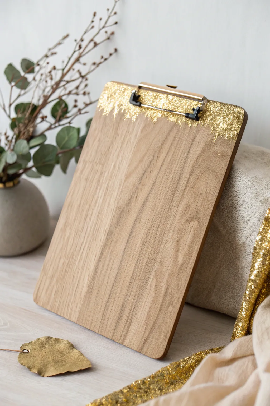 Elevate your workspace with a touch of gold leaf elegance.
