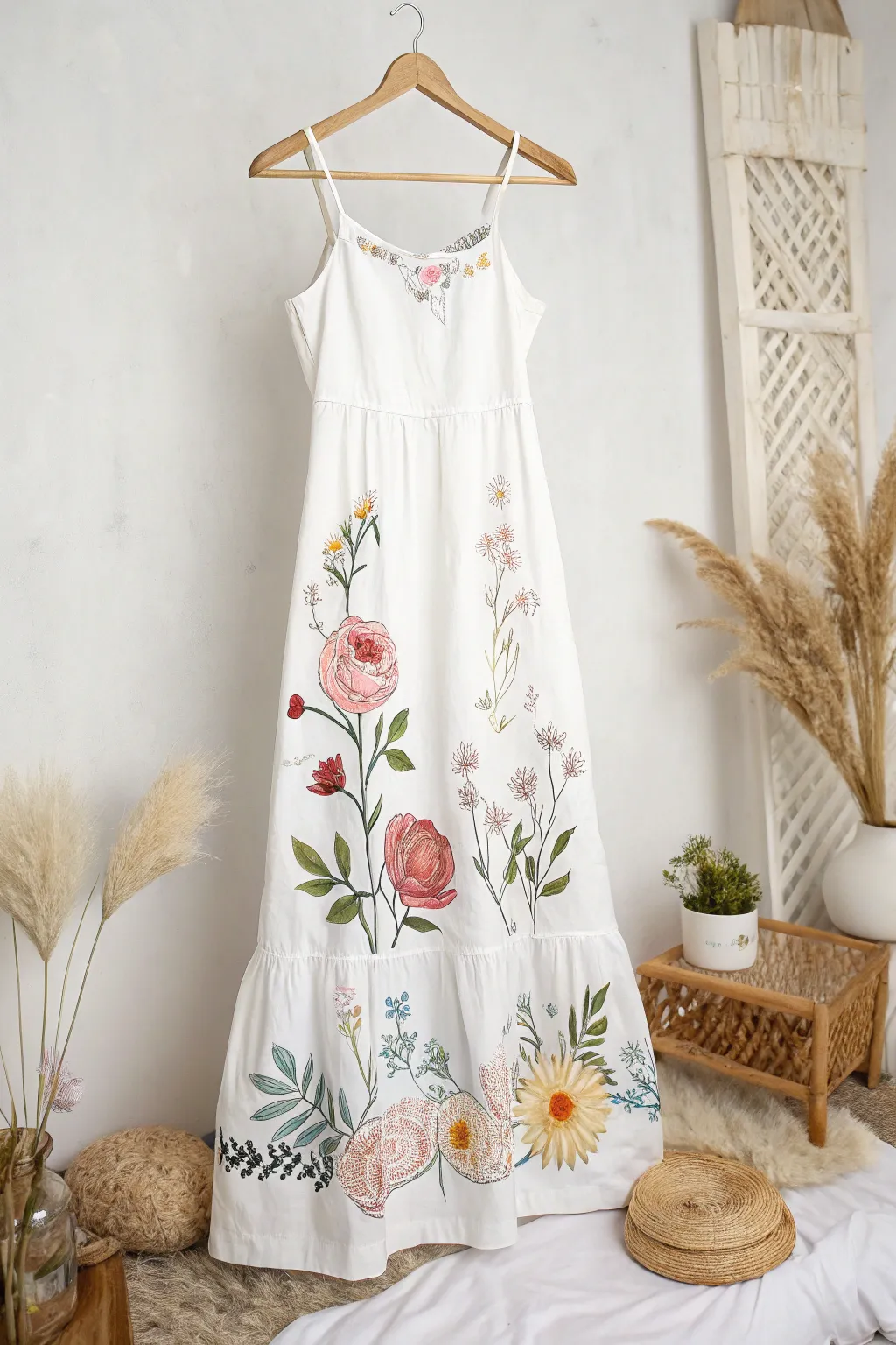 Embrace the beauty of nature with hand-painted floral elegance.