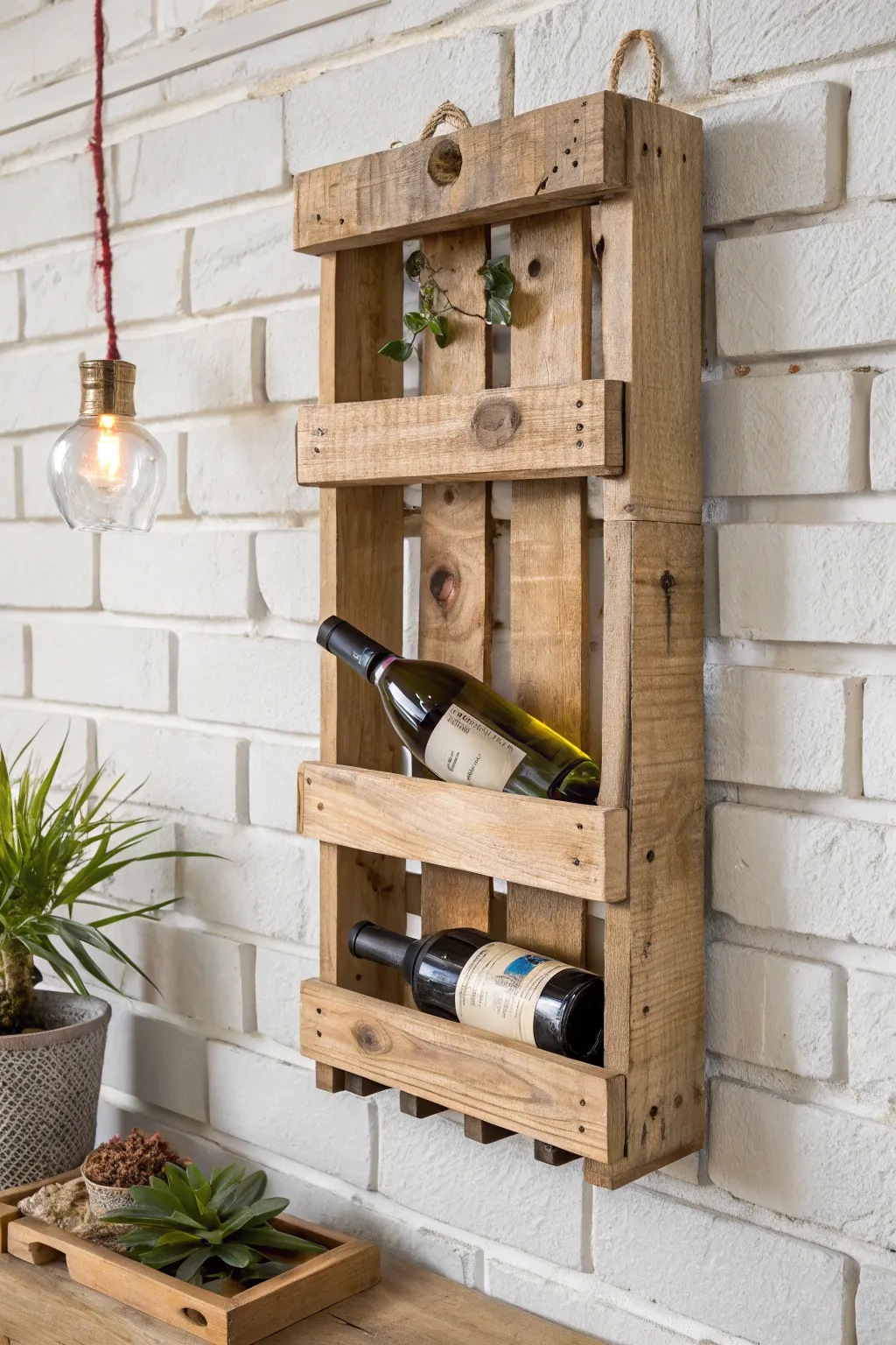 Elevate your space with this chic DIY pallet wine rack – where minimalism meets craftsmanship.