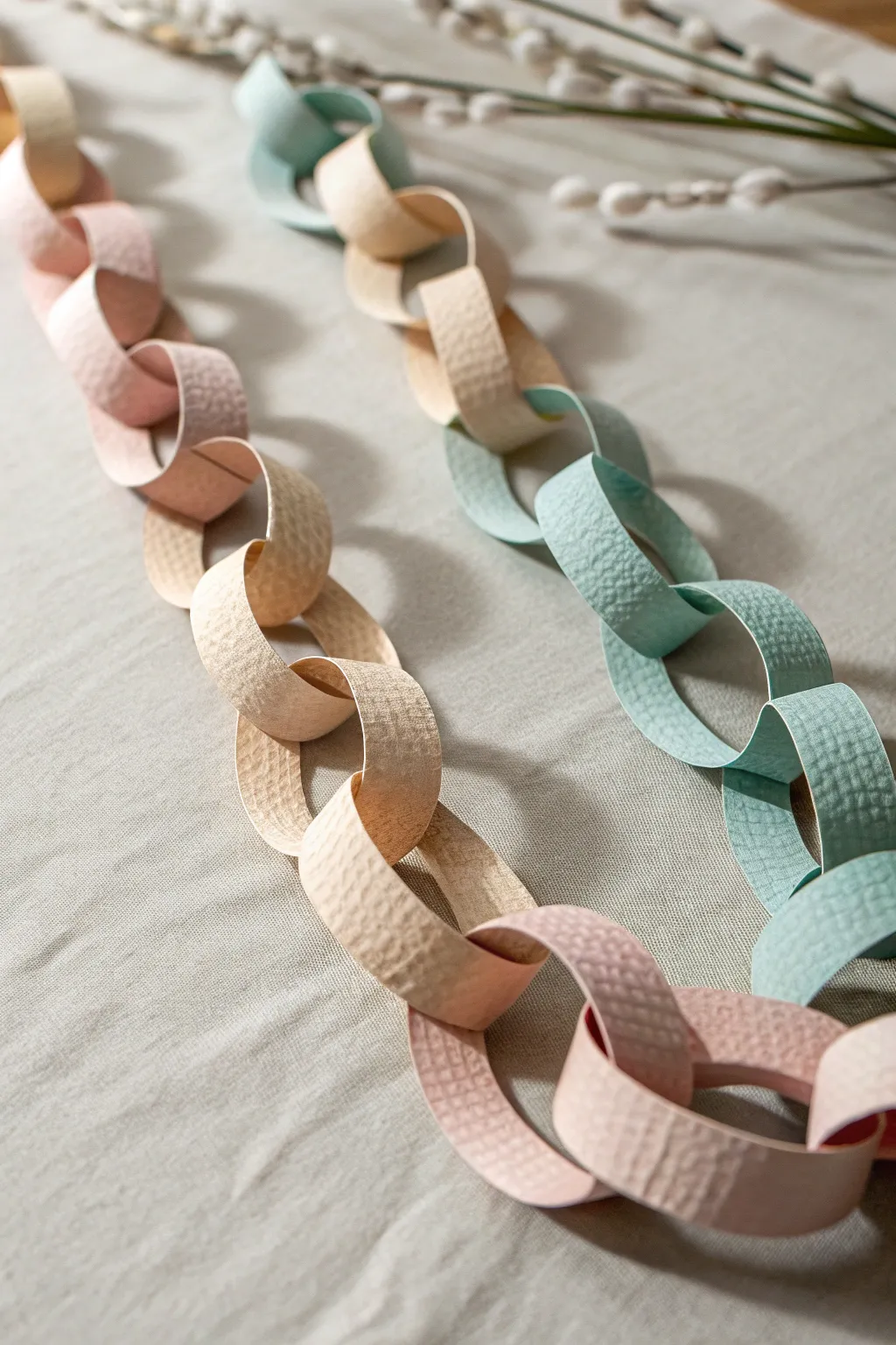 Transform your space into a serene celebration with these beautiful, handcrafted paper chains.
