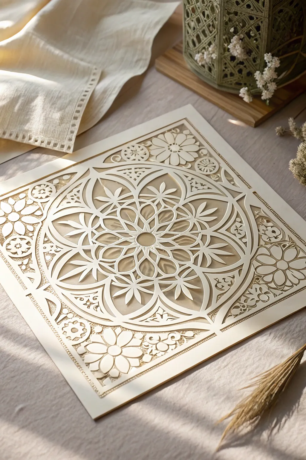 Discover the allure of Moroccan-inspired paper cutting patterns, where exotic elegance meets minimalist charm.