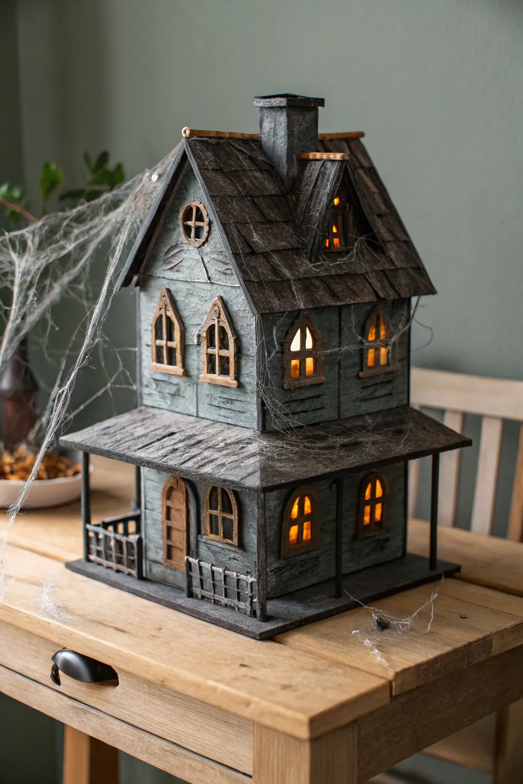 Craft your own enchanting paper mache haunted house, a perfect blend of simplicity and spooky charm.