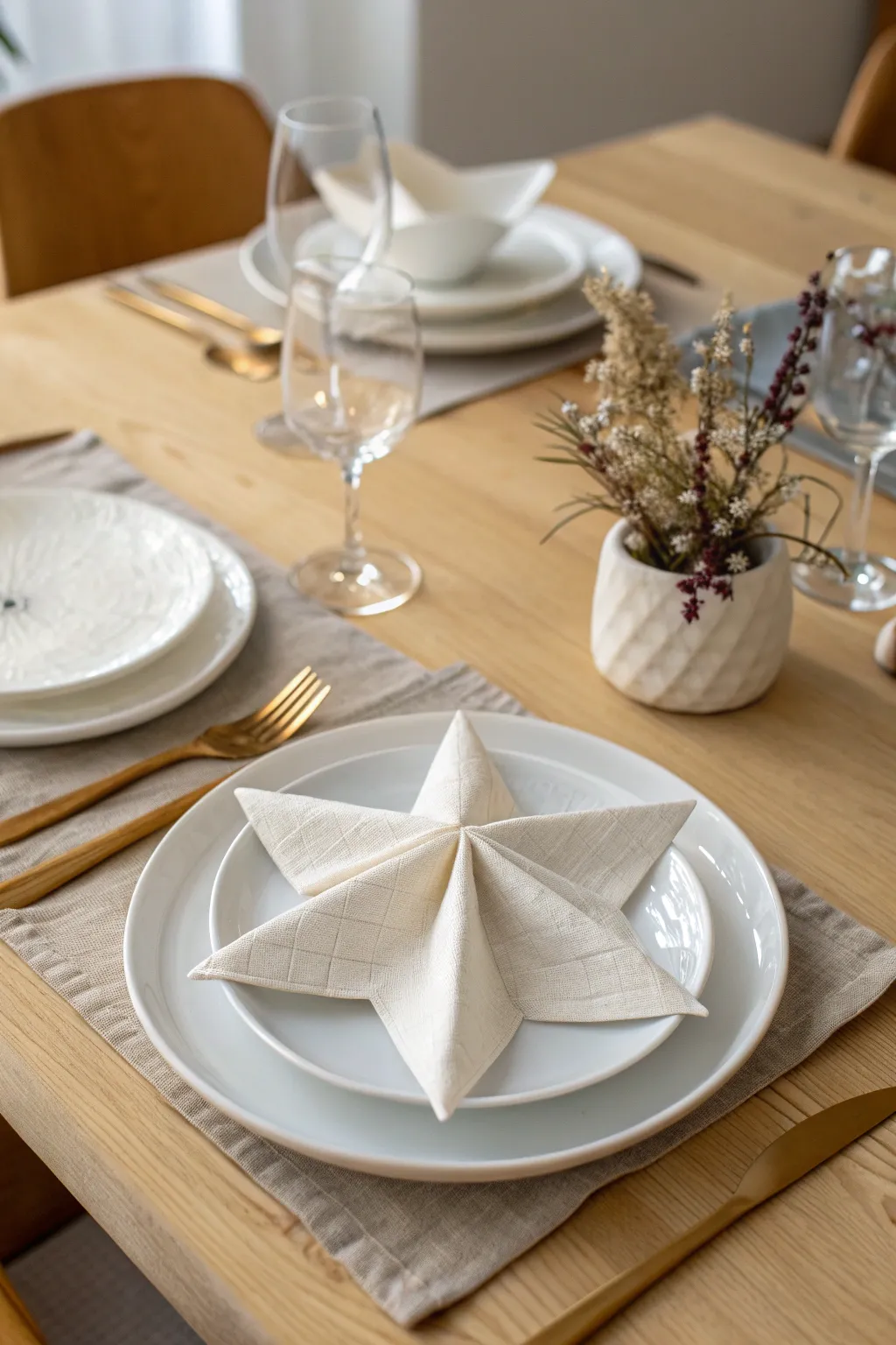Elevate your evening with a Starry Night napkin fold, where simplicity meets elegance.