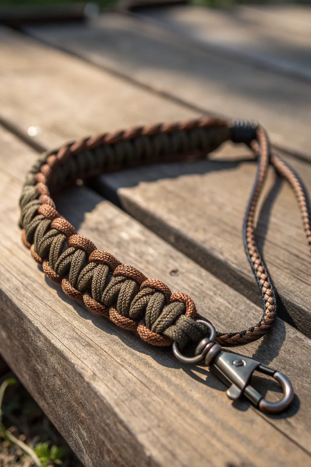 Crafted for Convenience: Elevate your style with this ruggedly elegant paracord wrist lanyard.