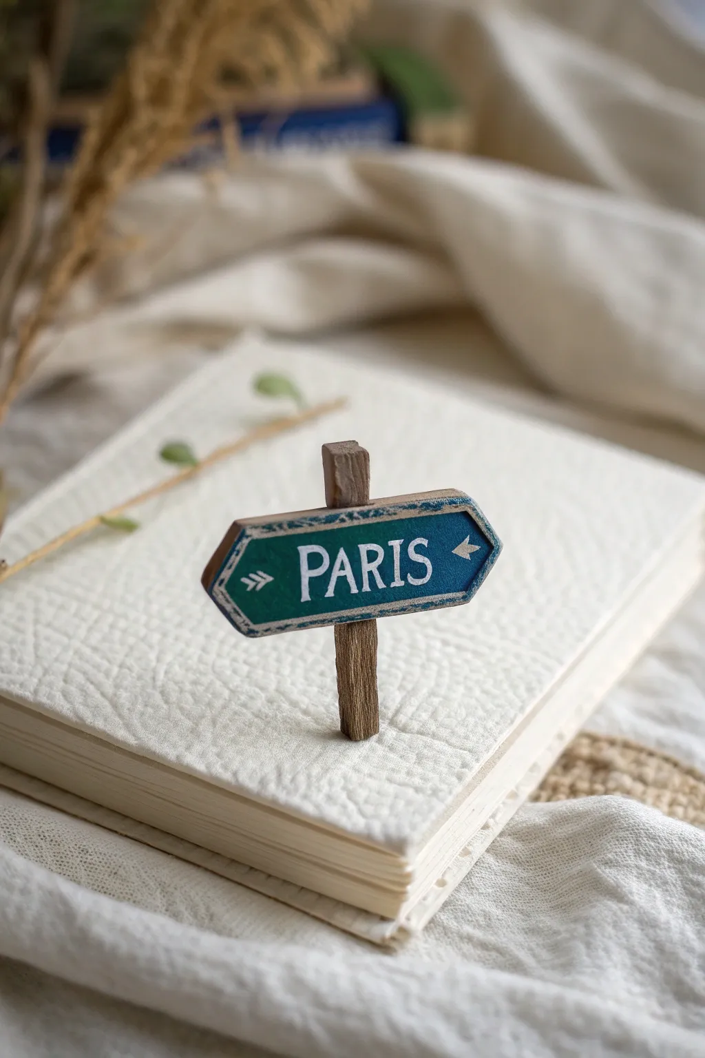 Capture your Parisian memories with charming street sign replicas - a minimalist touch for your scrapbook adventures.