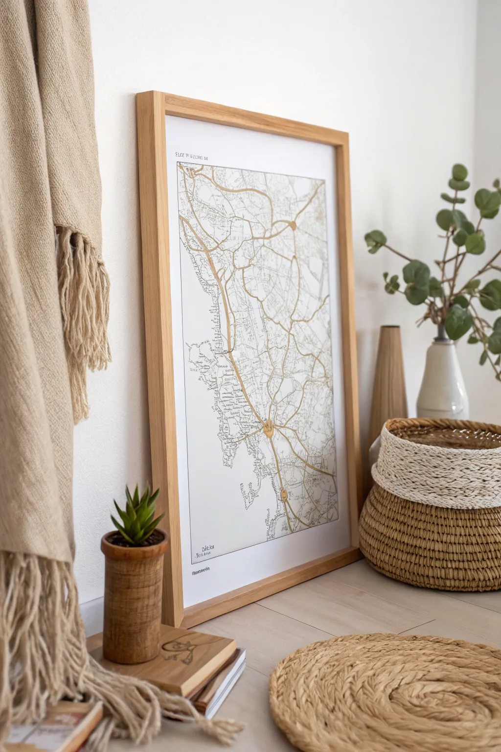 Capture memories with a personalized map—your journey, beautifully framed. #MinimalistElegance #CraftedMemories