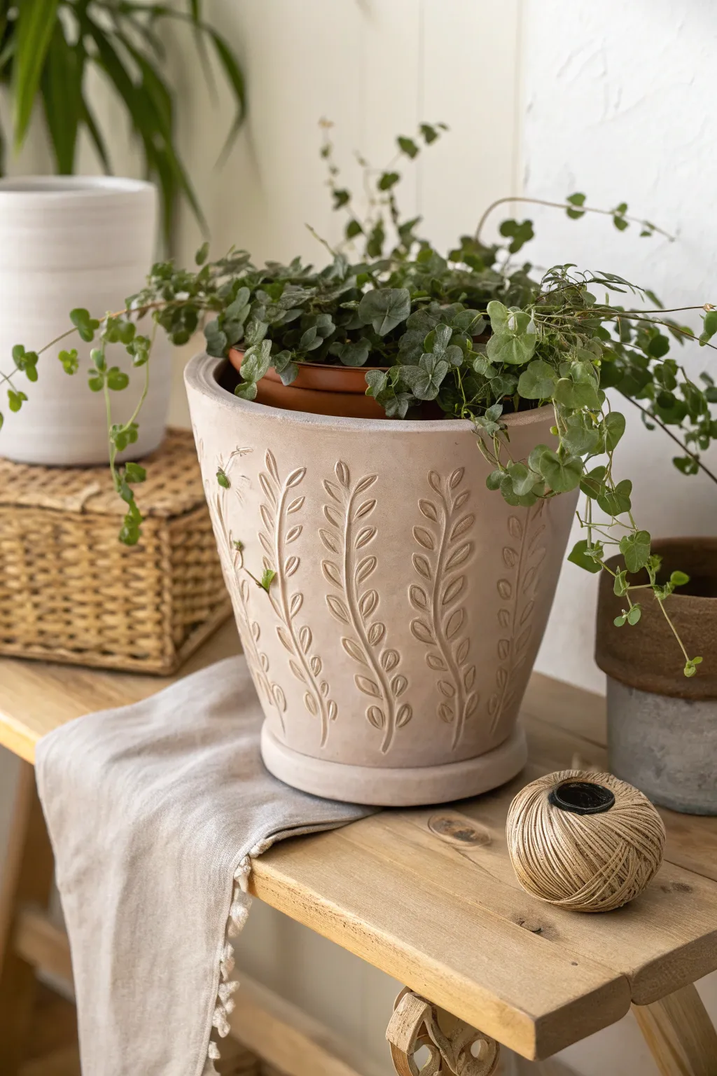Embrace nature's artistry with a planter that captures the beauty of the earth.