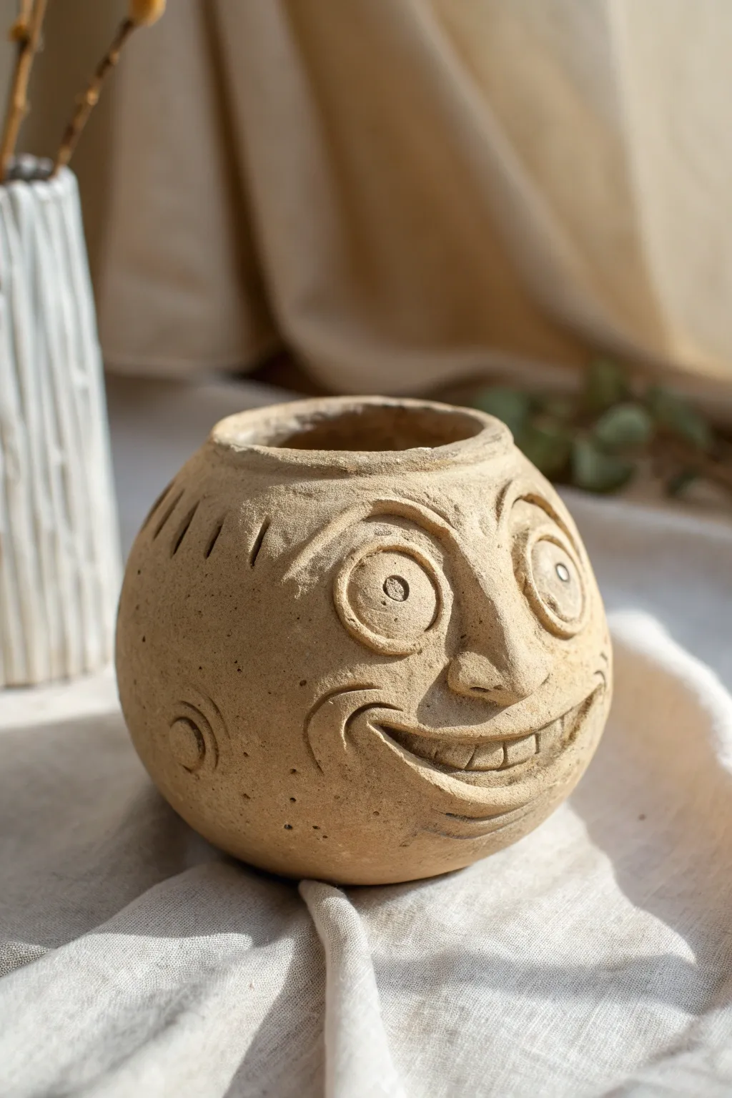 Add a touch of whimsy to your décor with this quirky pinch pot rattle—guaranteed to make you smile!