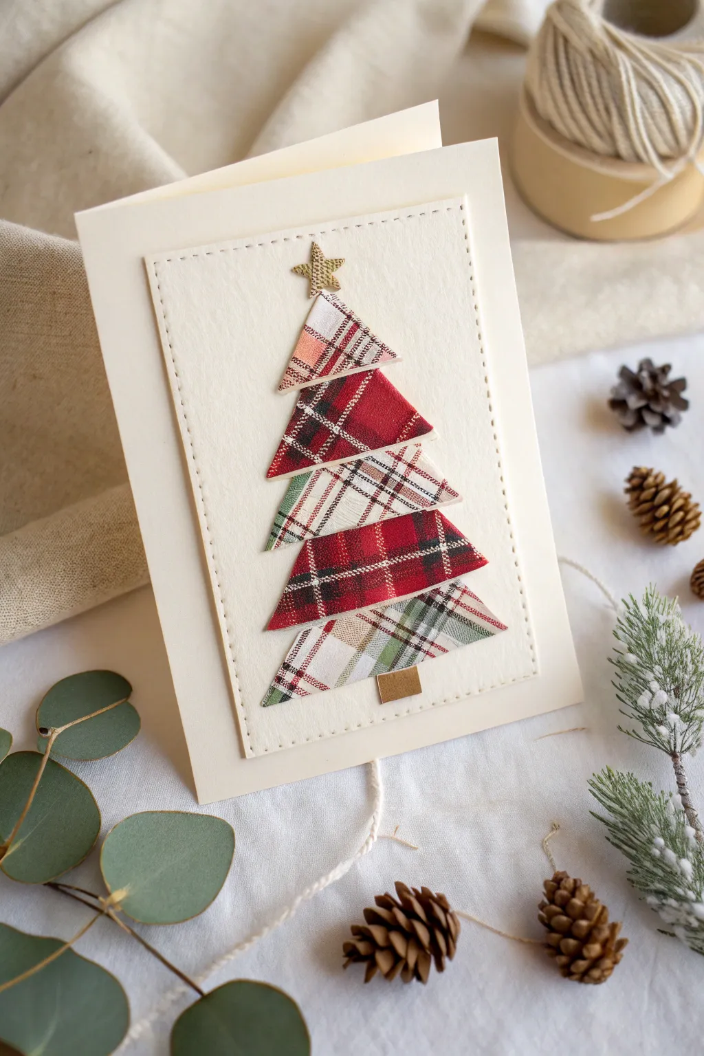 Craft your own cozy Christmas magic with fabric scraps! 🎄✨ #HandmadeHolidays #ScandinavianStyle