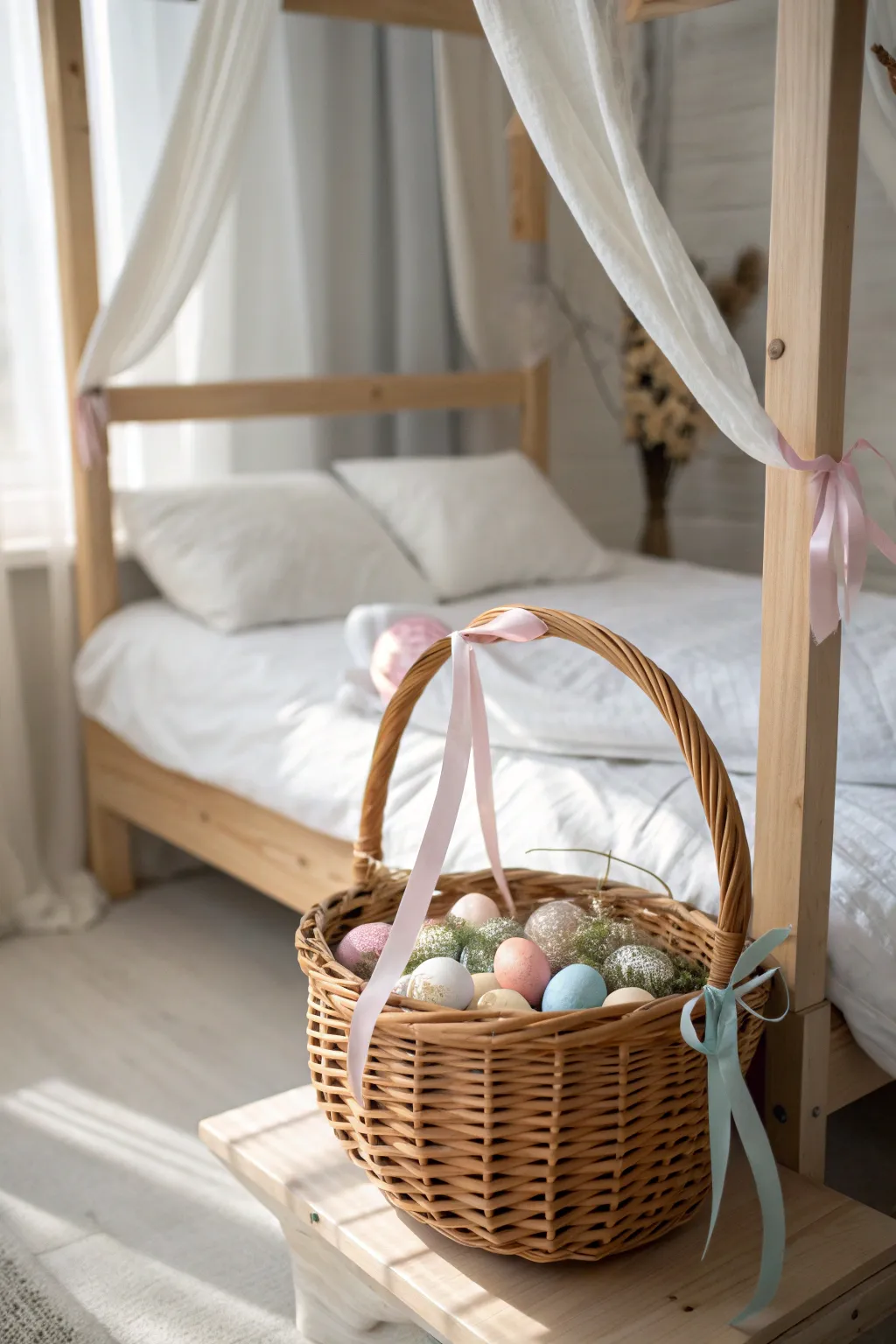 Discover the joy hidden beneath — Easter surprises await under the bed!
