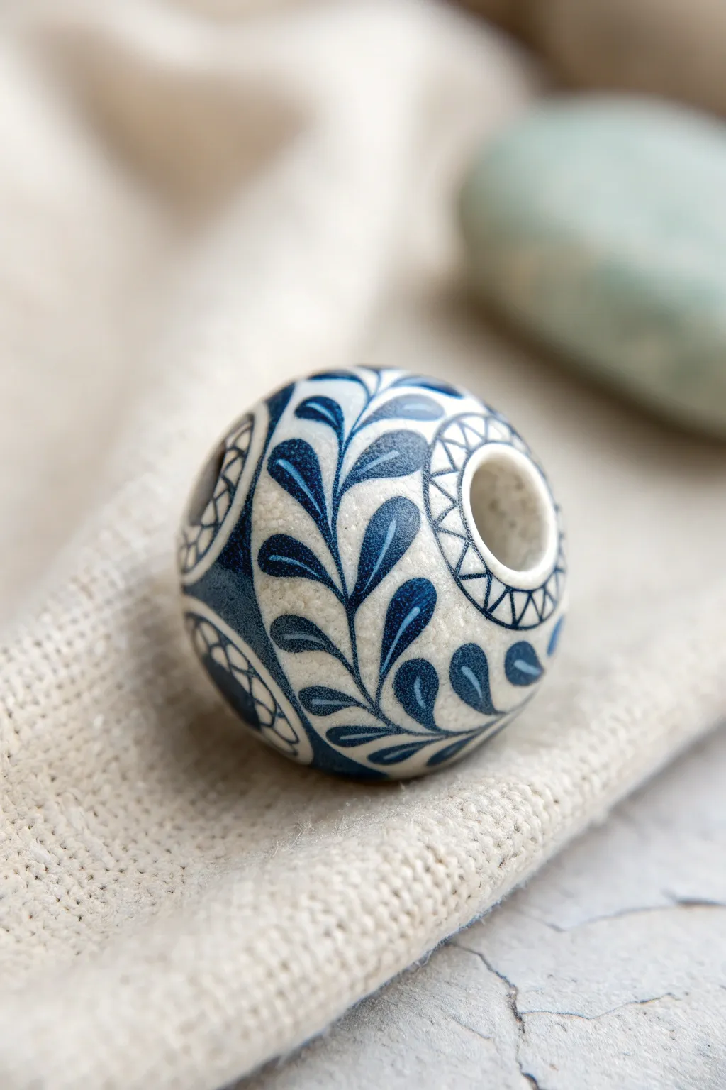 Discover the beauty in simplicity with this monochrome polymer clay bead.