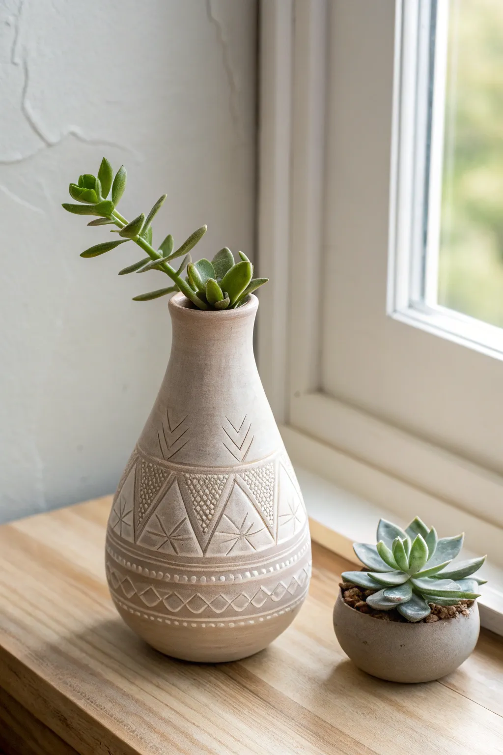Embrace simplicity and natural beauty with handcrafted polymer clay vases. Perfect for a touch of greenery in minimalist spaces.