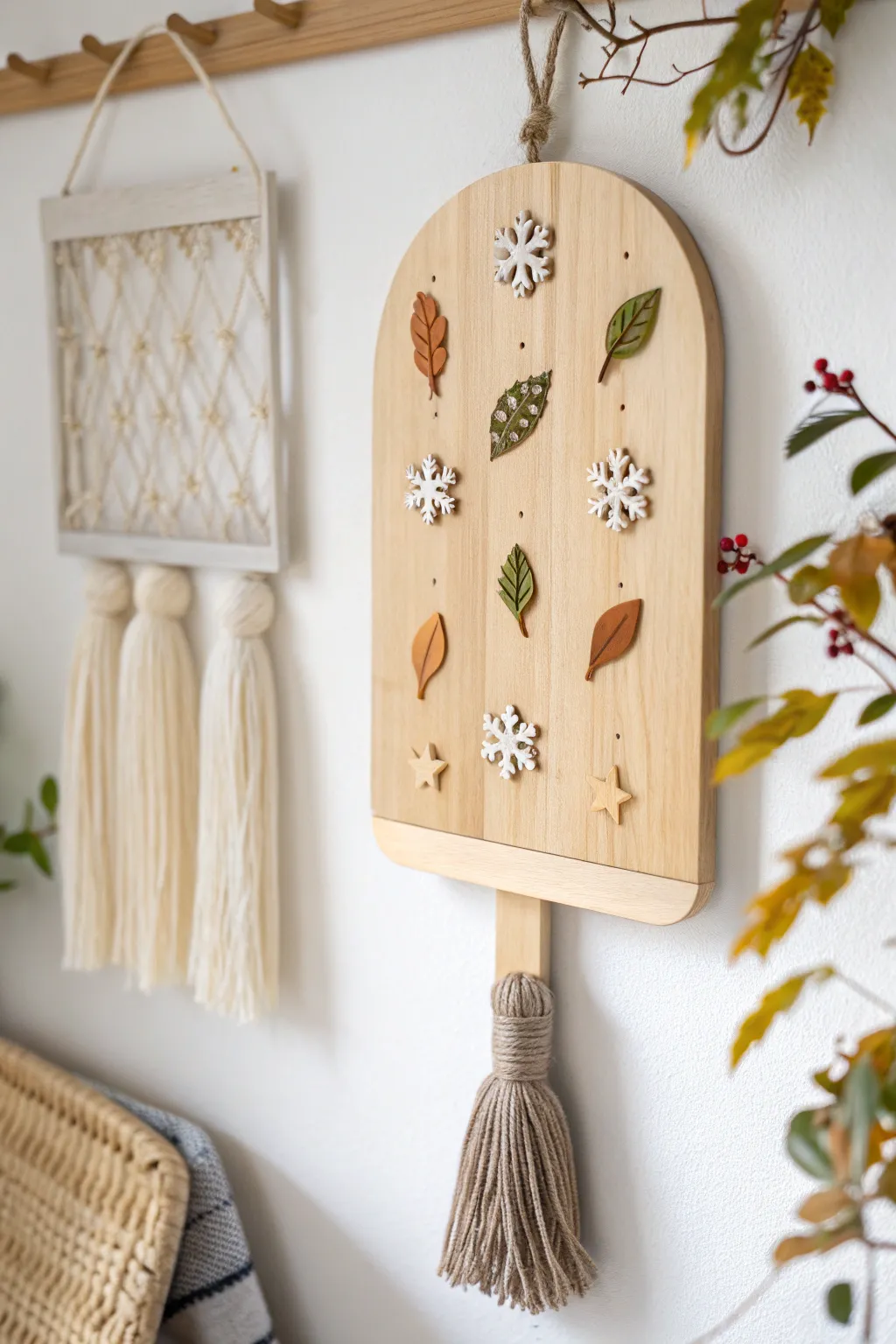 Embrace the seasons with a chic popsicle bulletin board that evolves with nature's beauty. #MinimalistDecor #ScandinavianDesign #BohoCharm