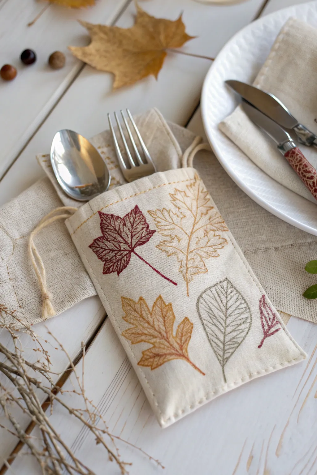 Elevate your Thanksgiving table with handcrafted silverware holders that blend minimalist charm with boho flair.