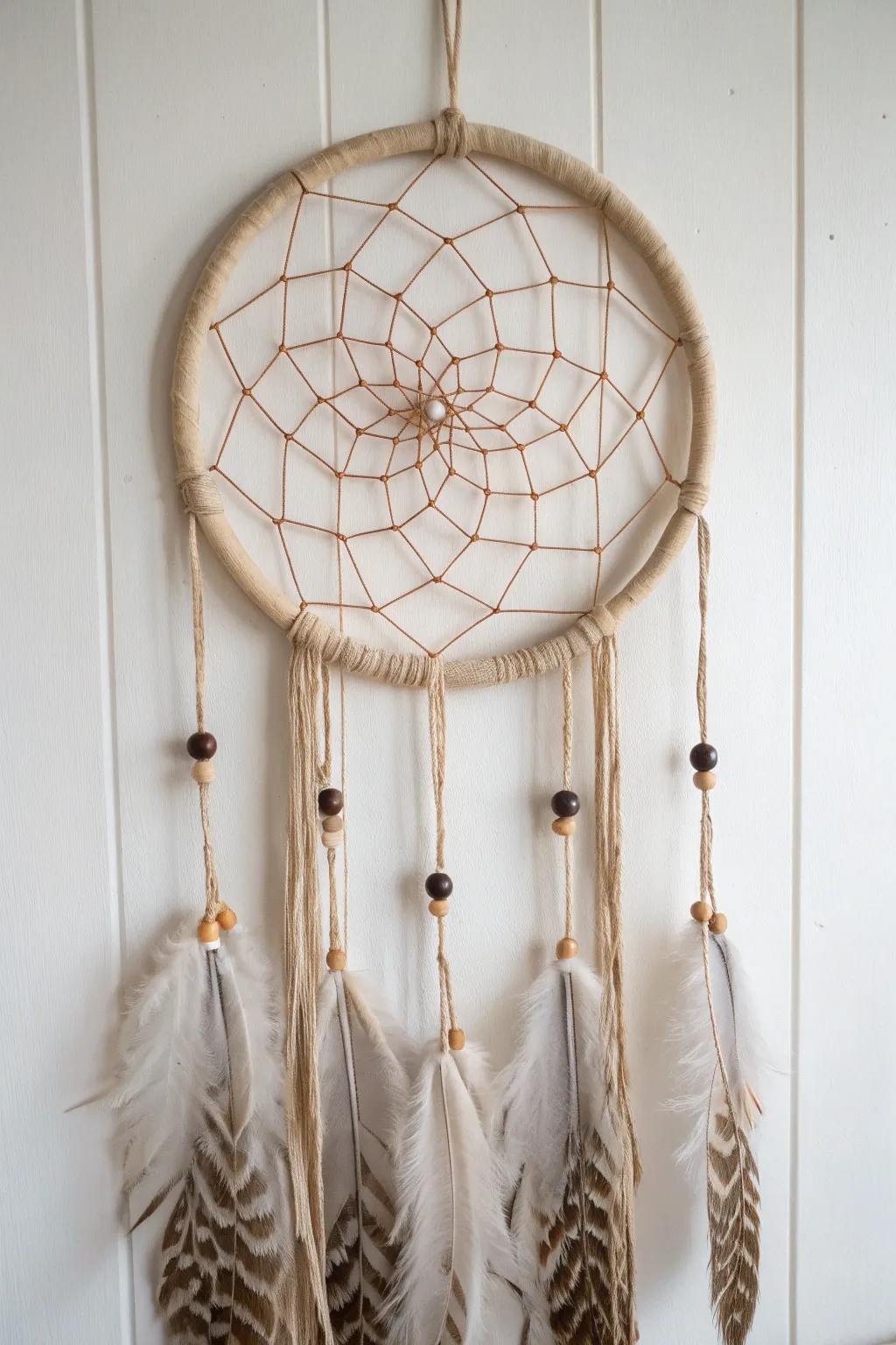 Capture dreams with elegance: A minimalist boho dream catcher for your serene space.