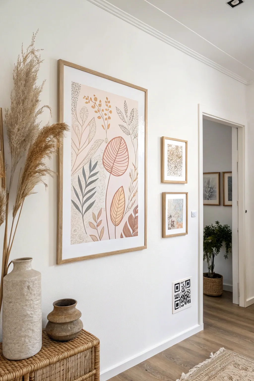 Discover the story behind the art—scan the QR code for a personal touch to your decor.