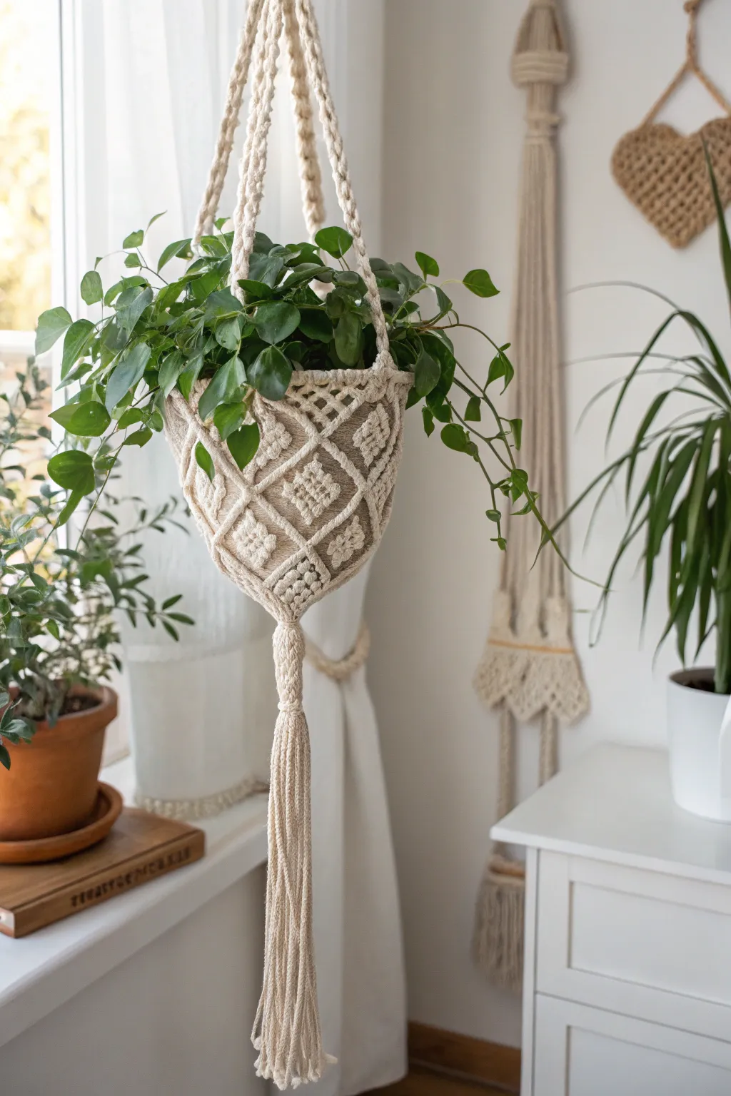 Elevate your greenery with handmade crochet plant hangers - where simplicity meets style.