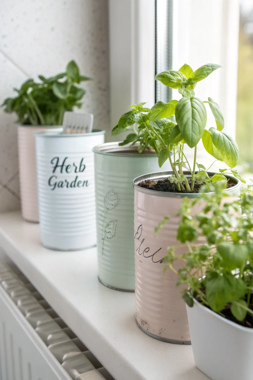 Transform your kitchen with a charming tin can herb garden—where sustainability meets style. 🌿✨