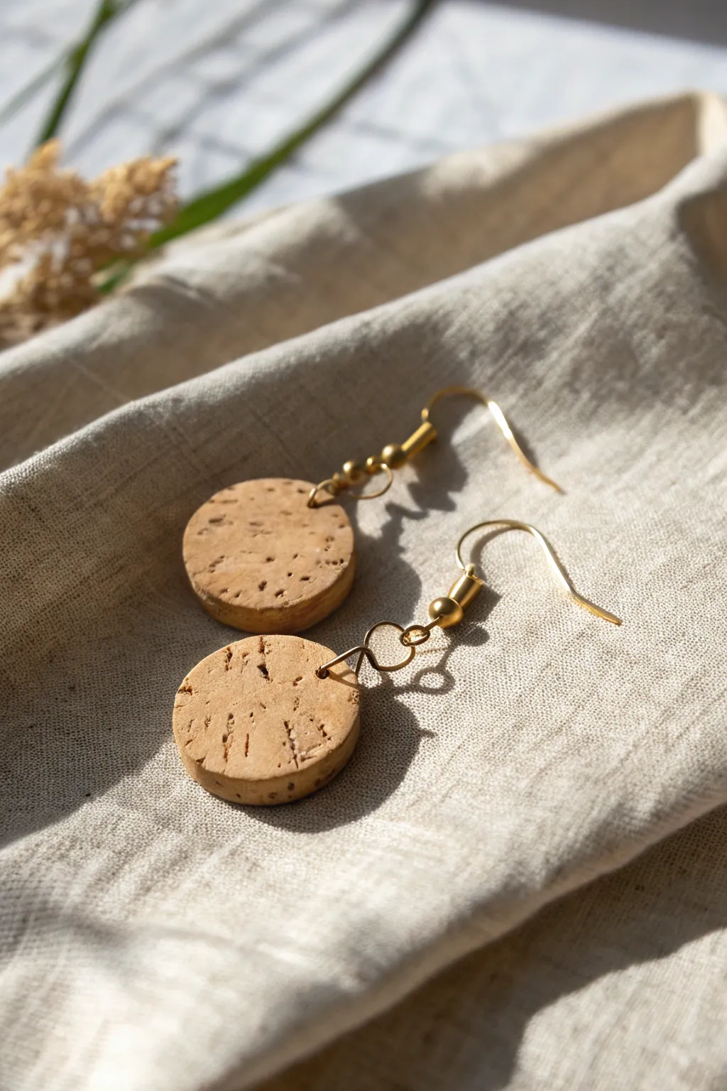 Elevate your style sustainably with chic cork earrings 🌿✨ #RecycledJewelry #EcoChic