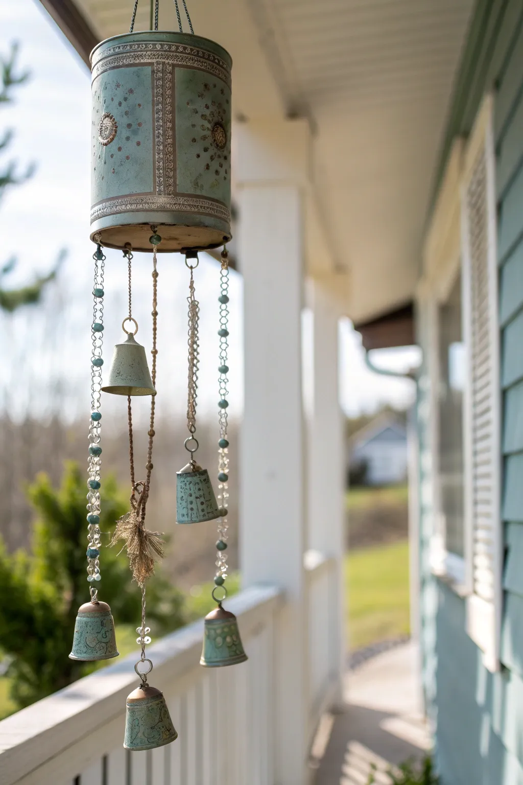 Transform tin cans into charming wind chimes - a sustainable touch of melody and elegance for your outdoor space.