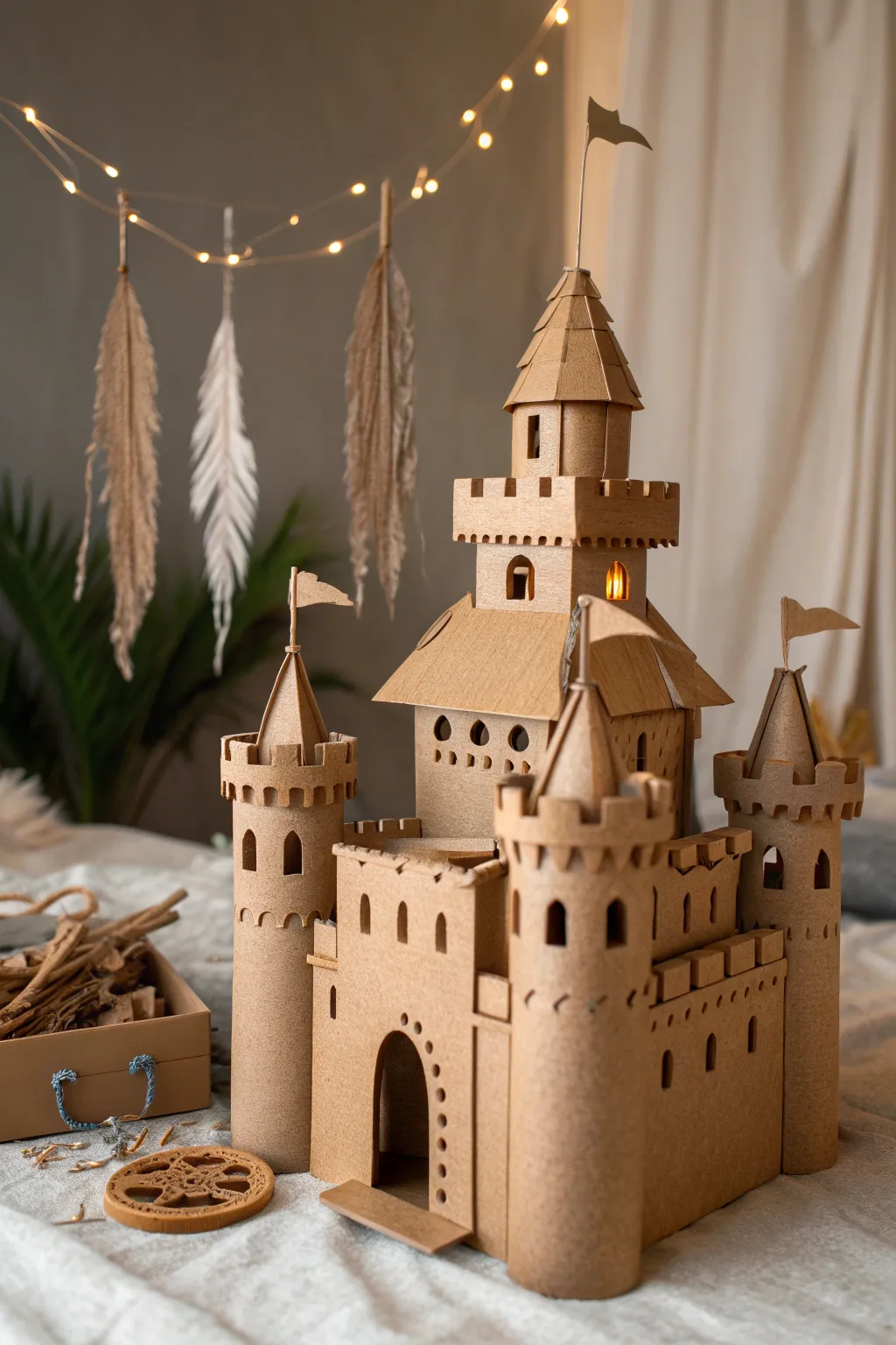 Transform recycled cardboard into a magical playtime castle, where creativity and imagination reign supreme!